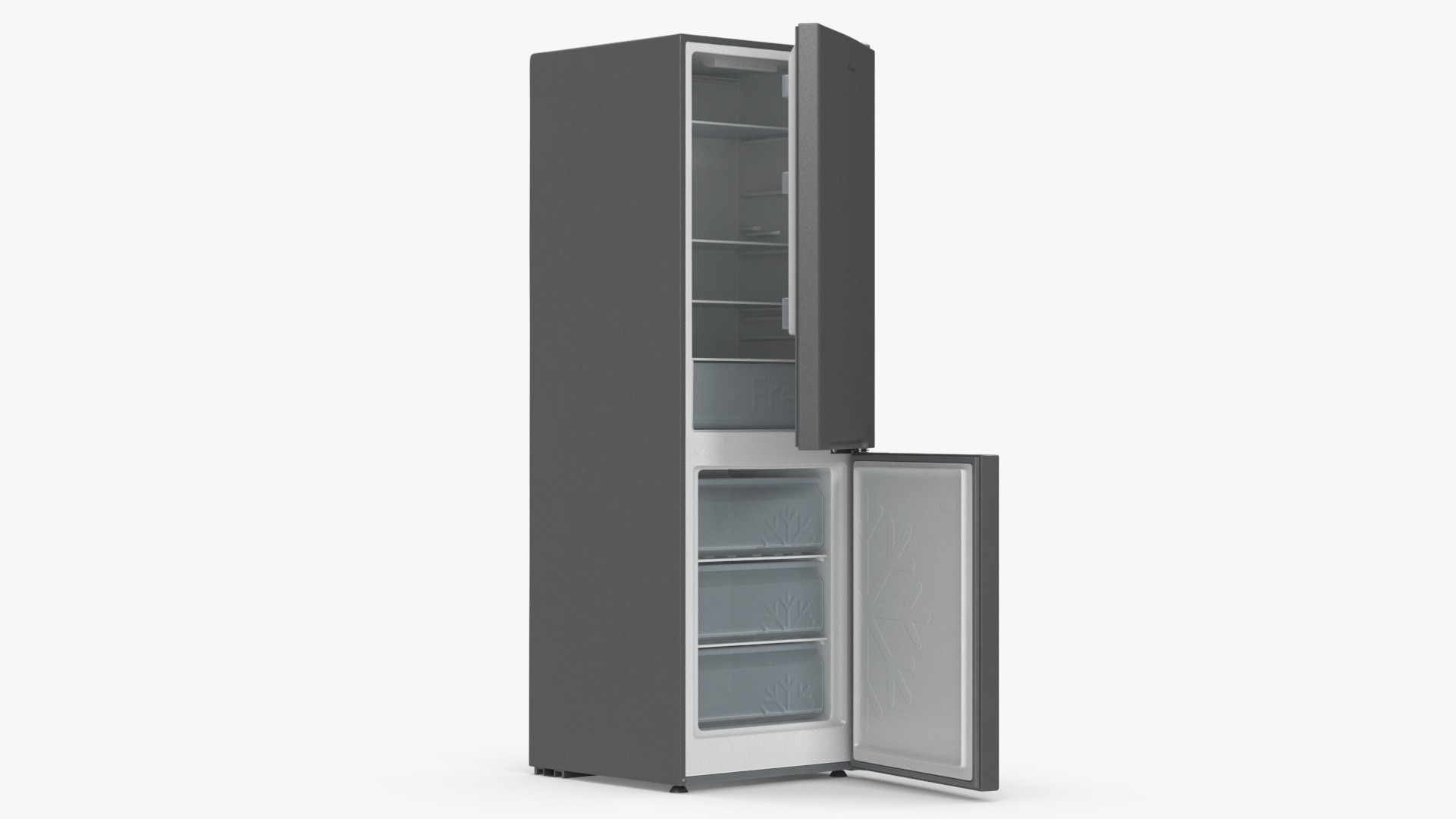 3D model Fridge Candy CCRN 6180S Open Door Silver