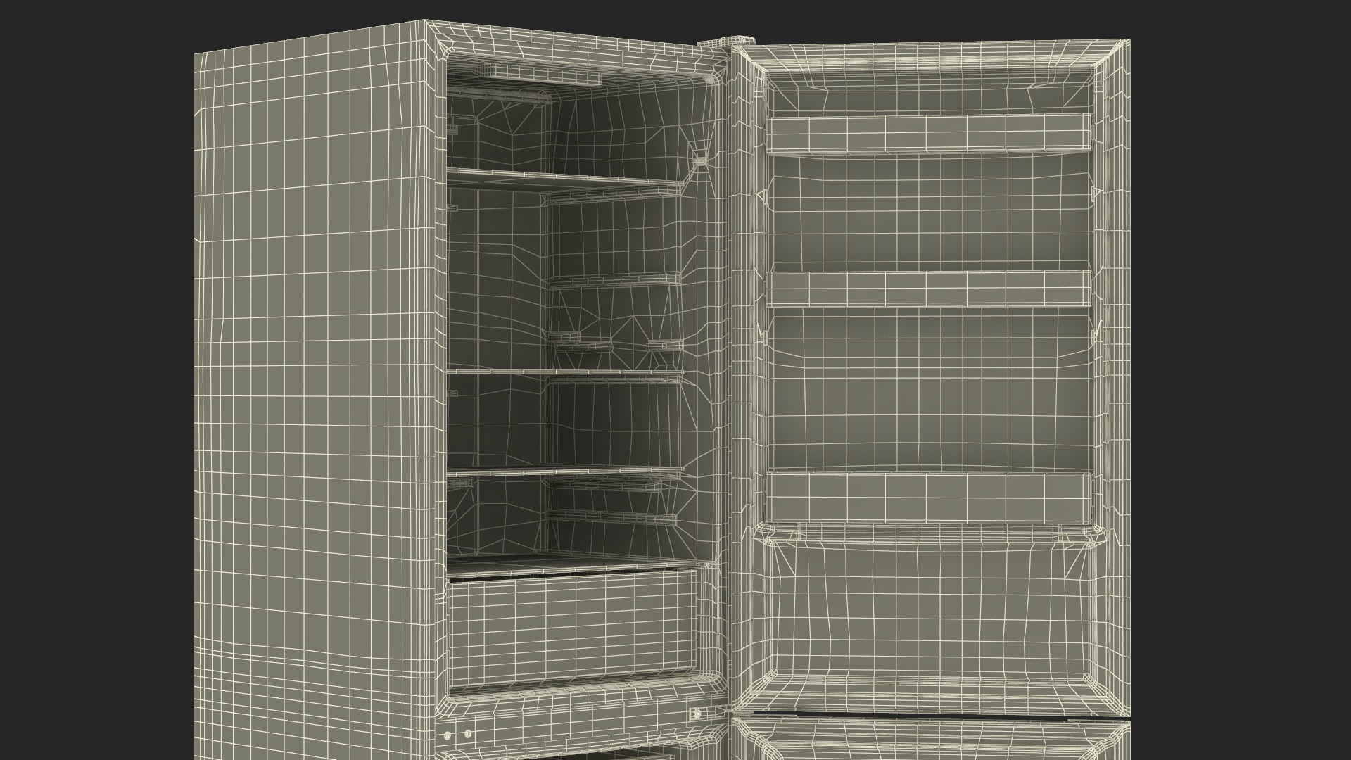 3D model Fridge Candy CCRN 6180S Open Door Silver