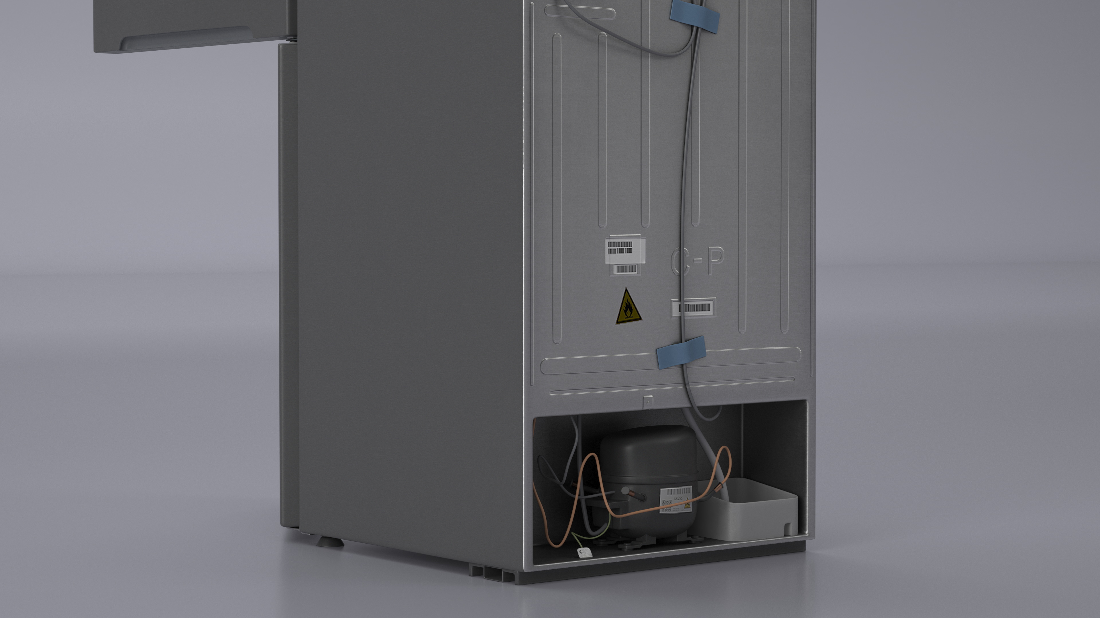 3D model Fridge Candy CCRN 6180S Open Door Silver