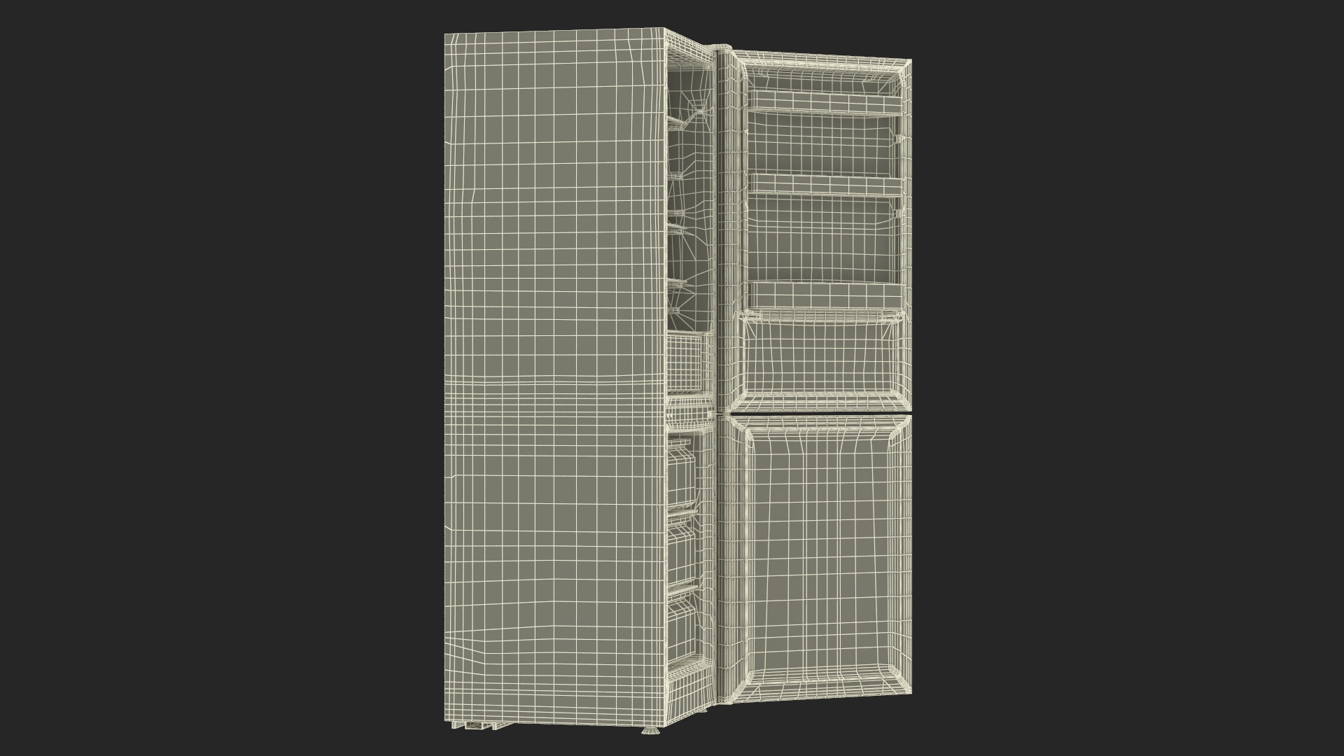 3D model Fridge Candy CCRN 6180S Open Door Silver