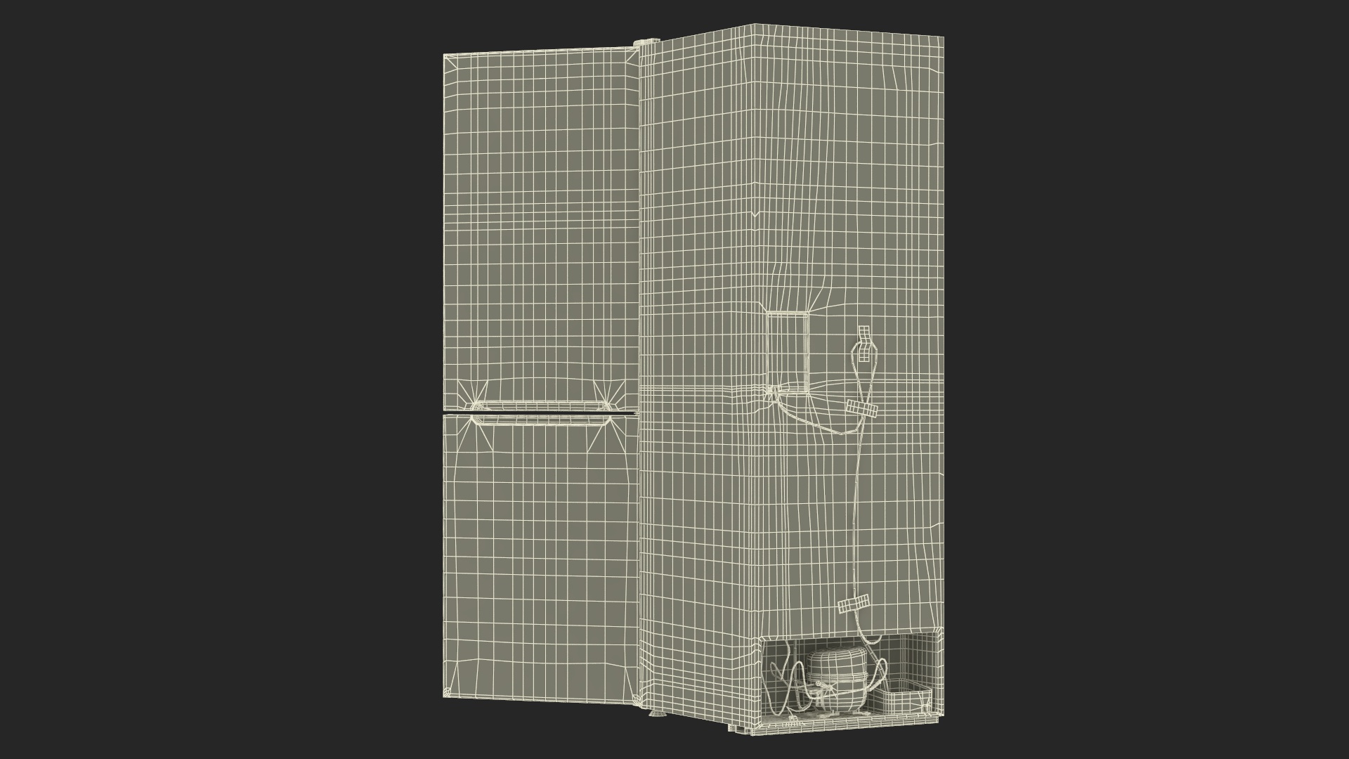 3D model Fridge Candy CCRN 6180S Open Door Silver