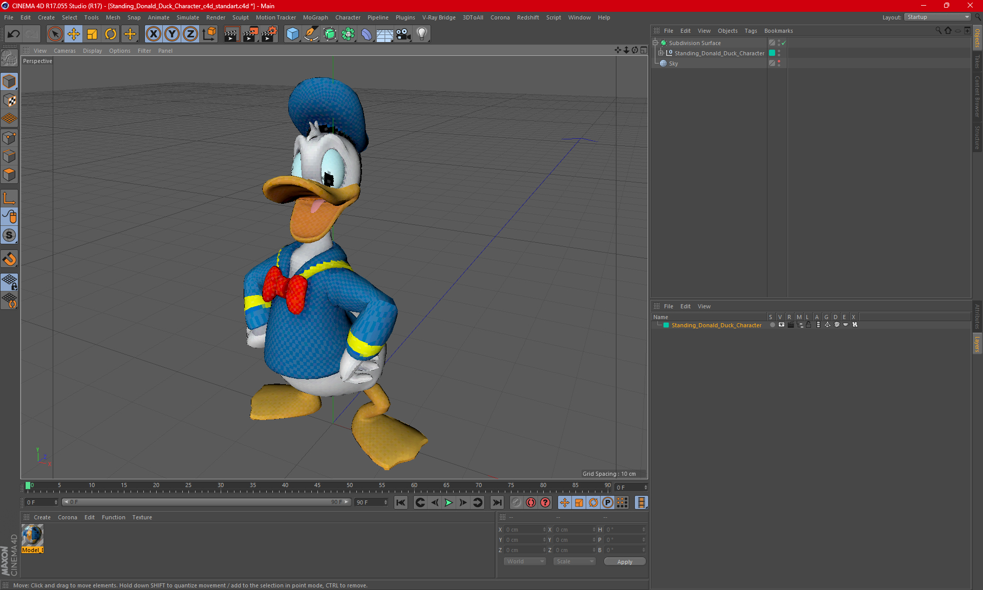 3D model Standing Donald Duck Character