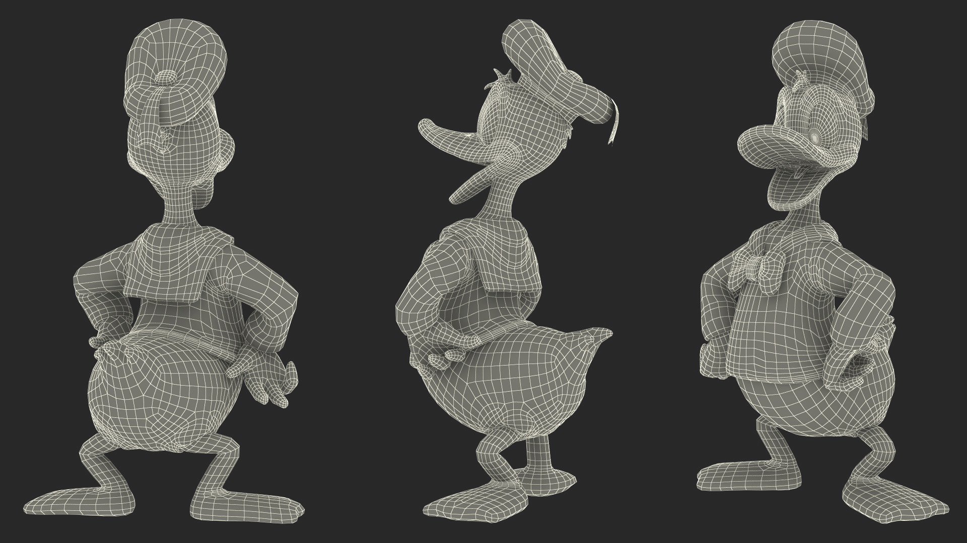 3D model Standing Donald Duck Character