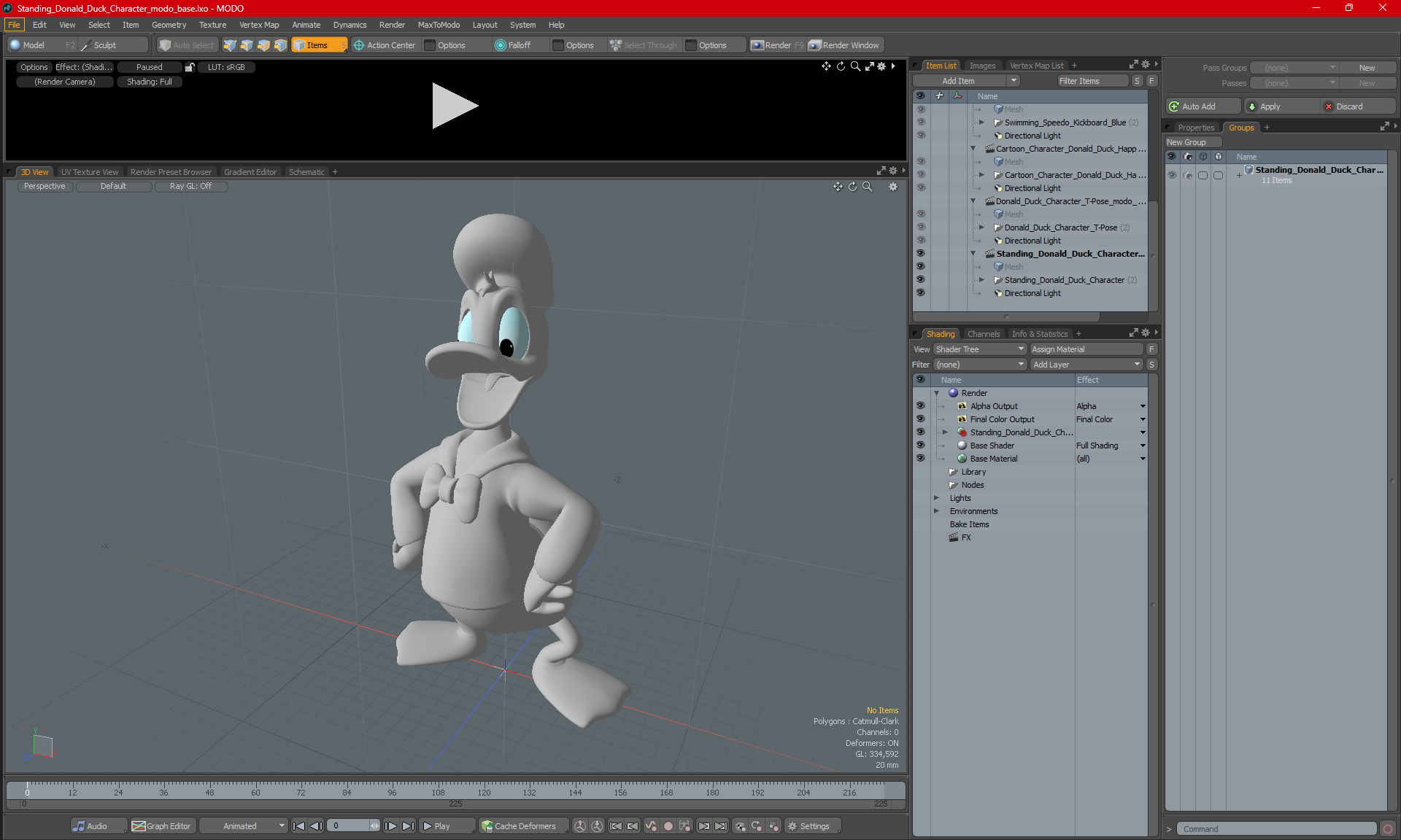 3D model Standing Donald Duck Character