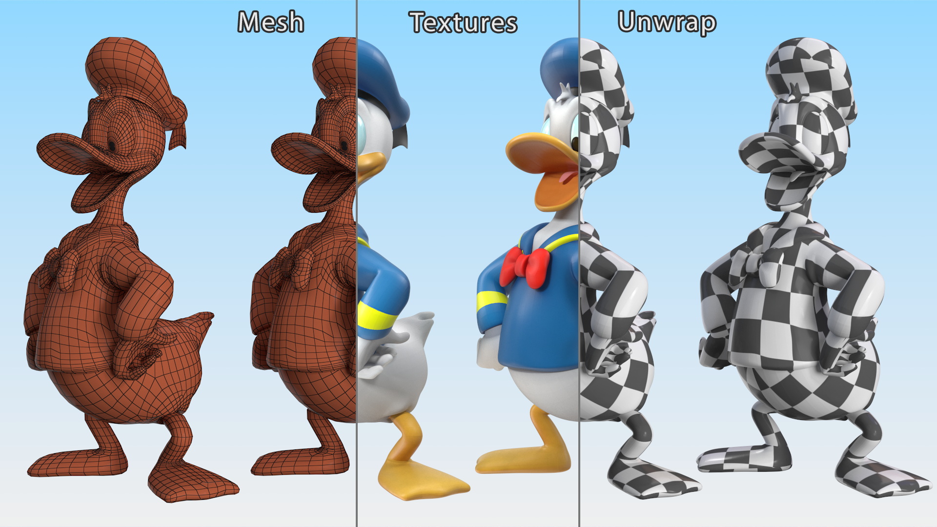 3D model Standing Donald Duck Character