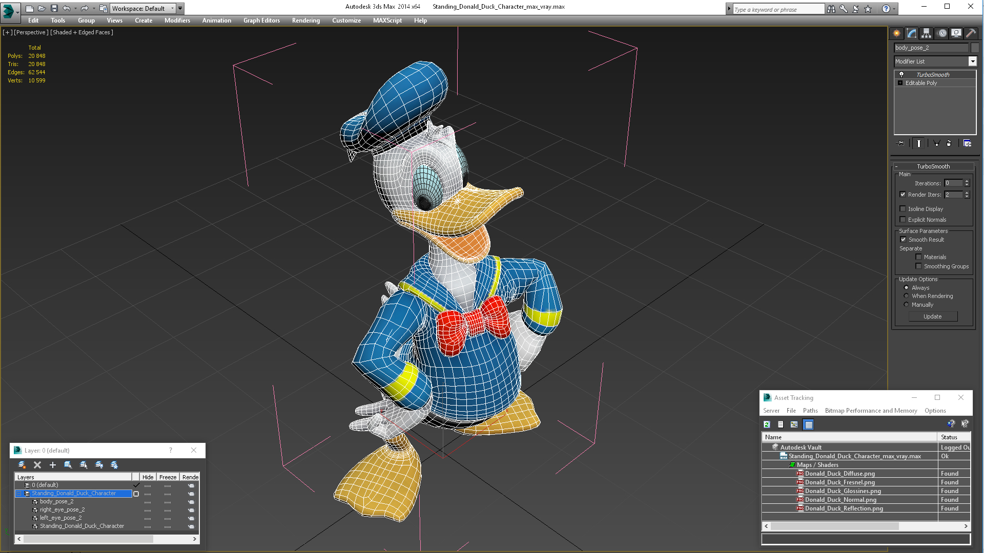 3D model Standing Donald Duck Character