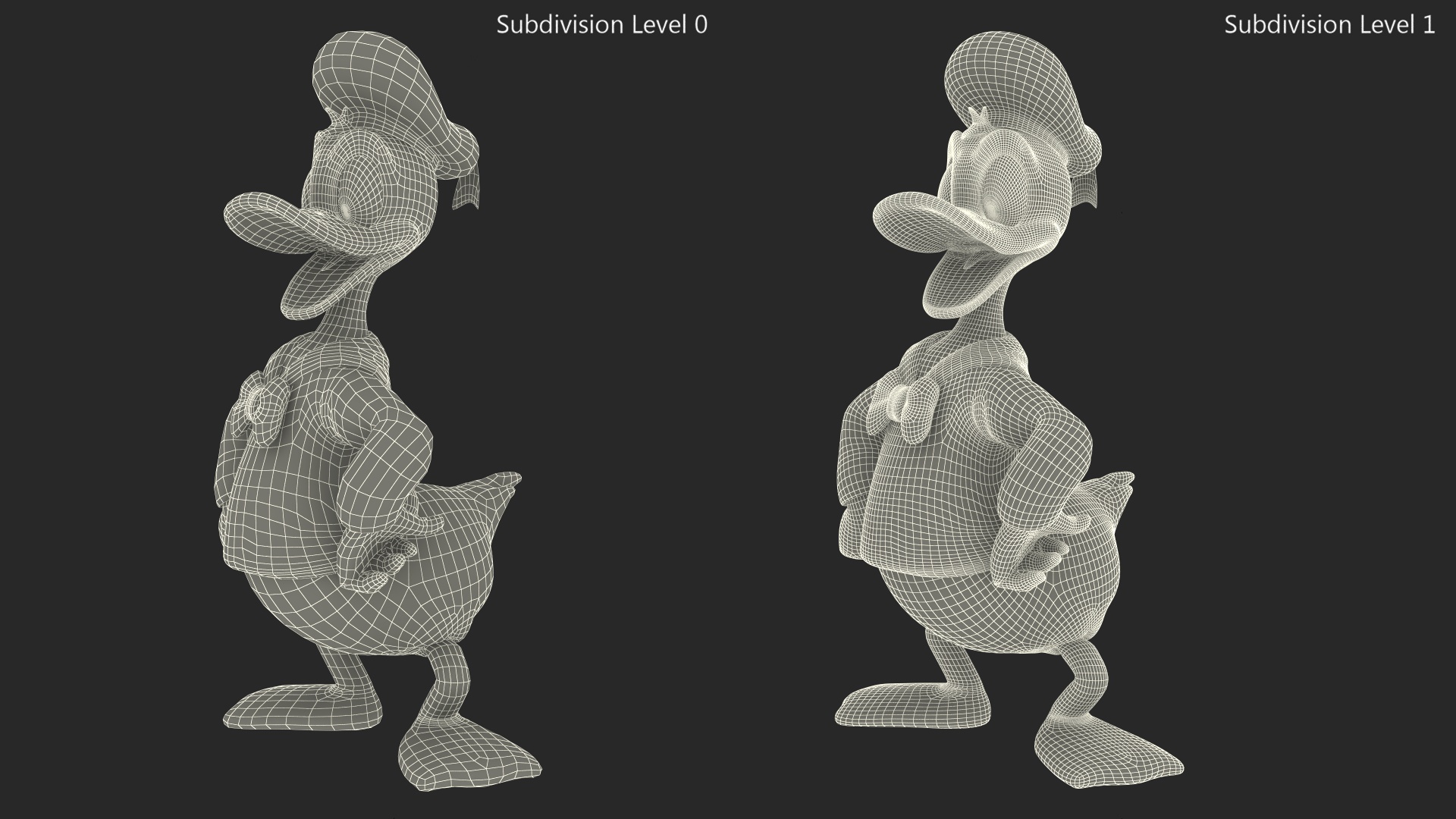 3D model Standing Donald Duck Character