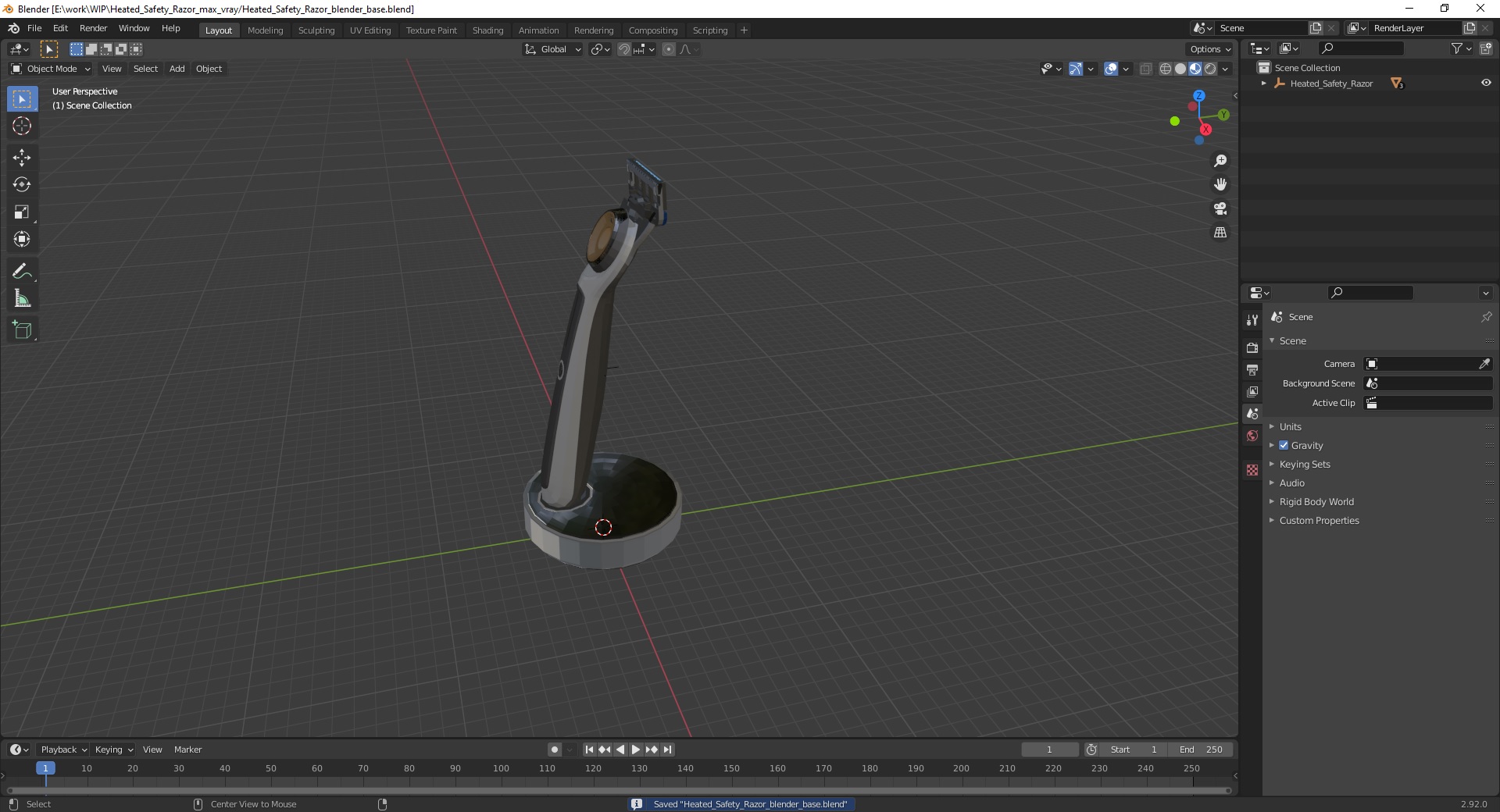 Heated Safety Razor 3D model