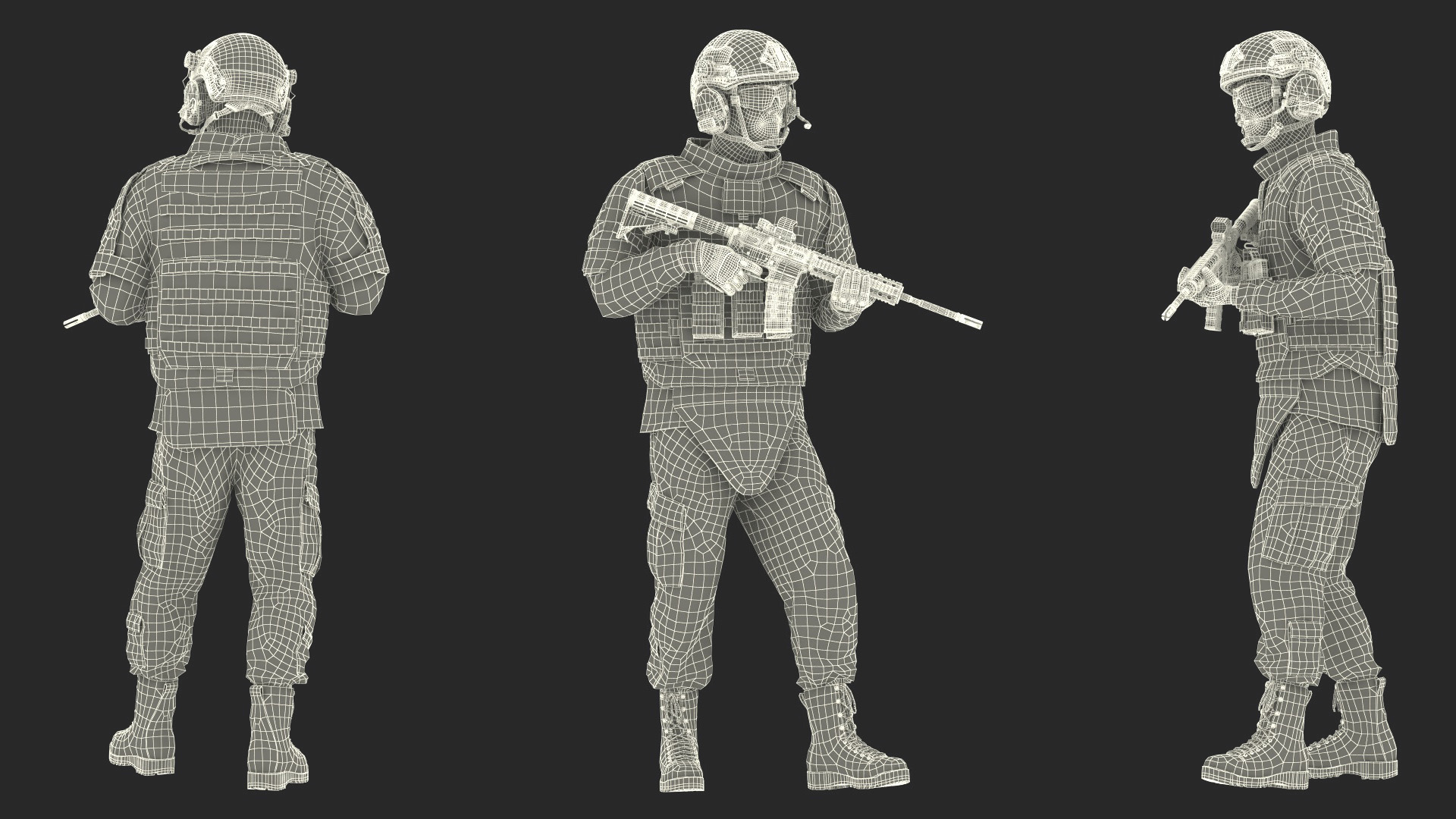 3D Fully Equipped Military Soldier in Green Camo Walking model