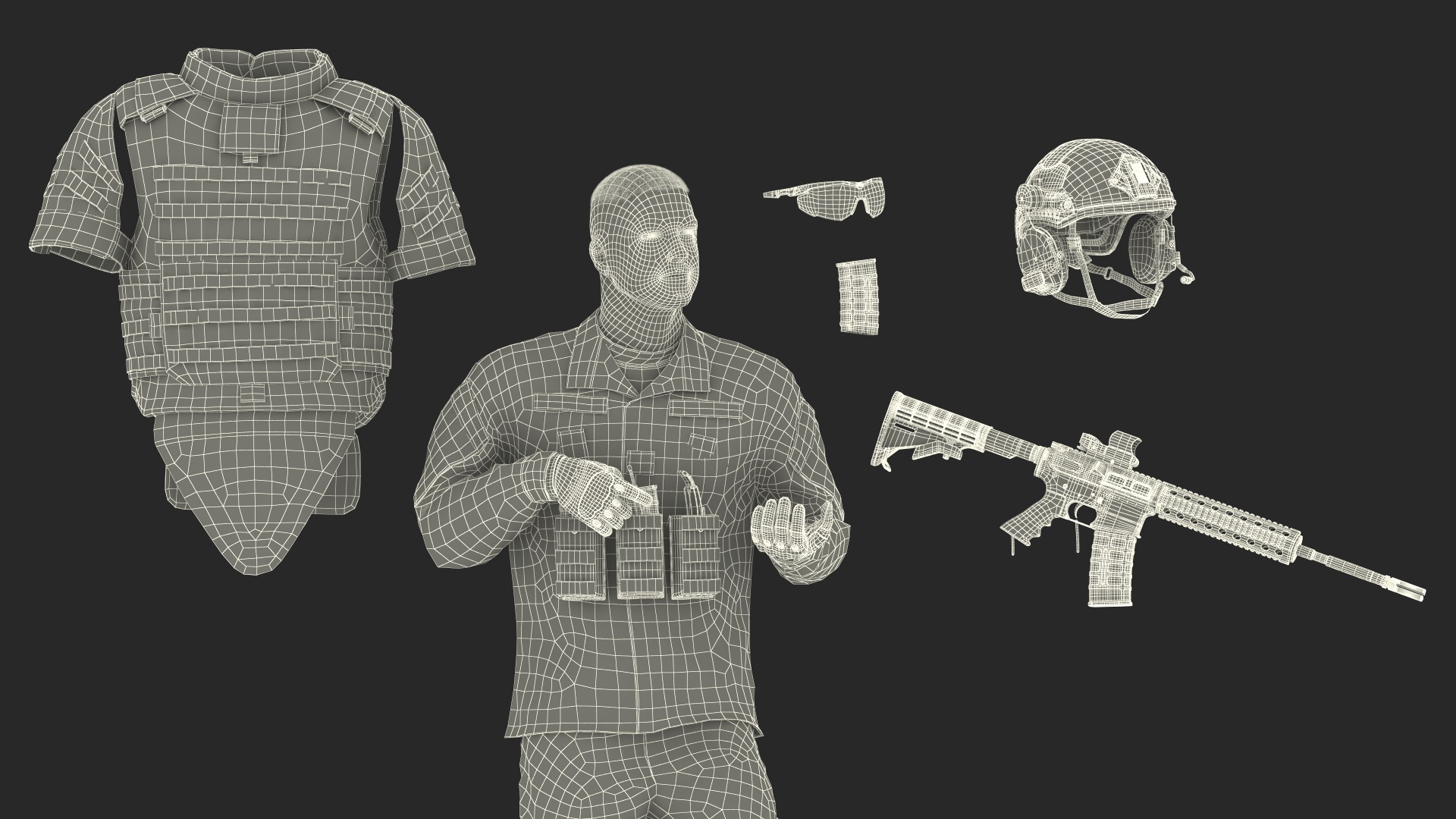 3D Fully Equipped Military Soldier in Green Camo Walking model