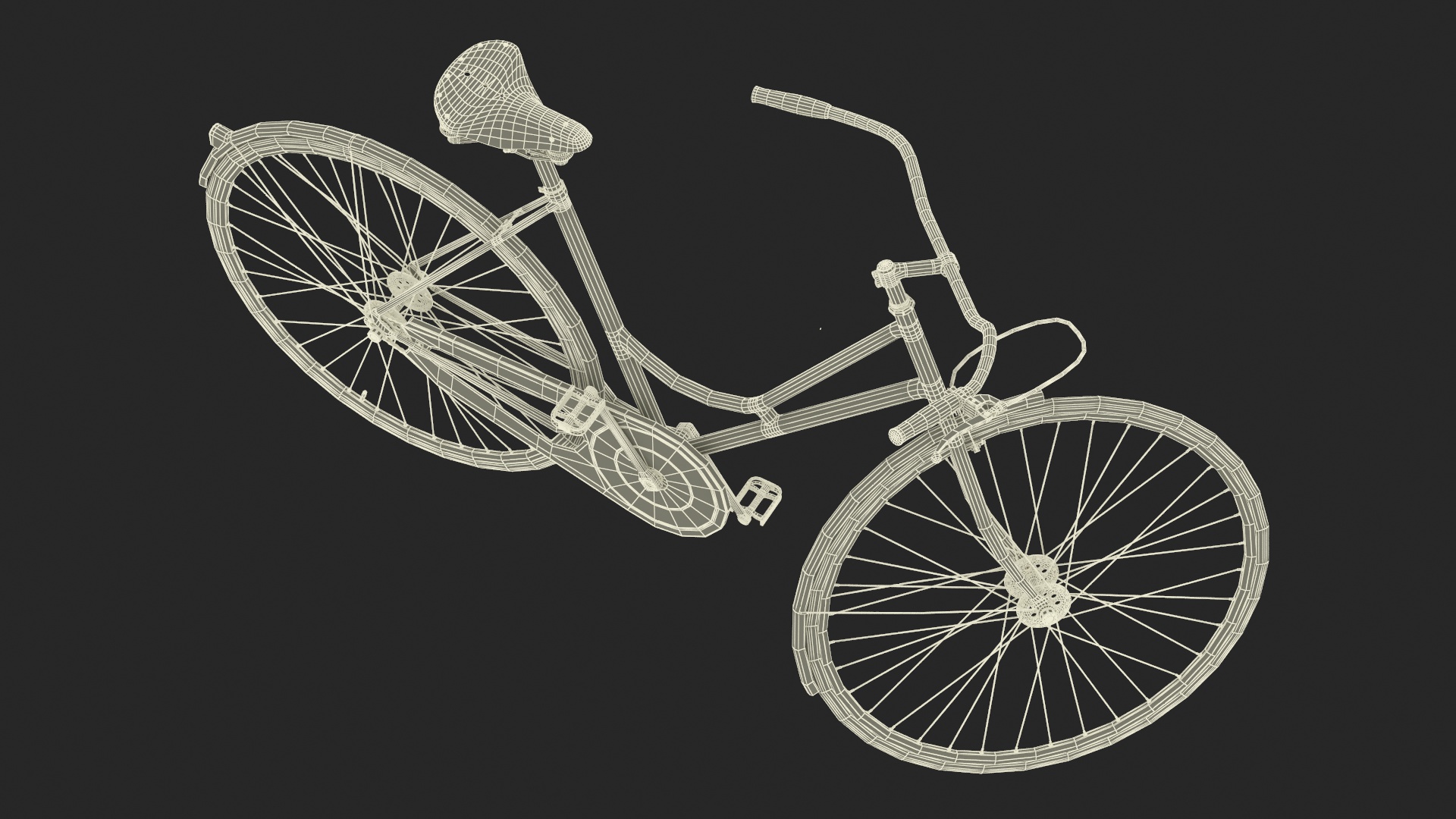 3D Classic City Bicycle Rigged for Cinema 4D