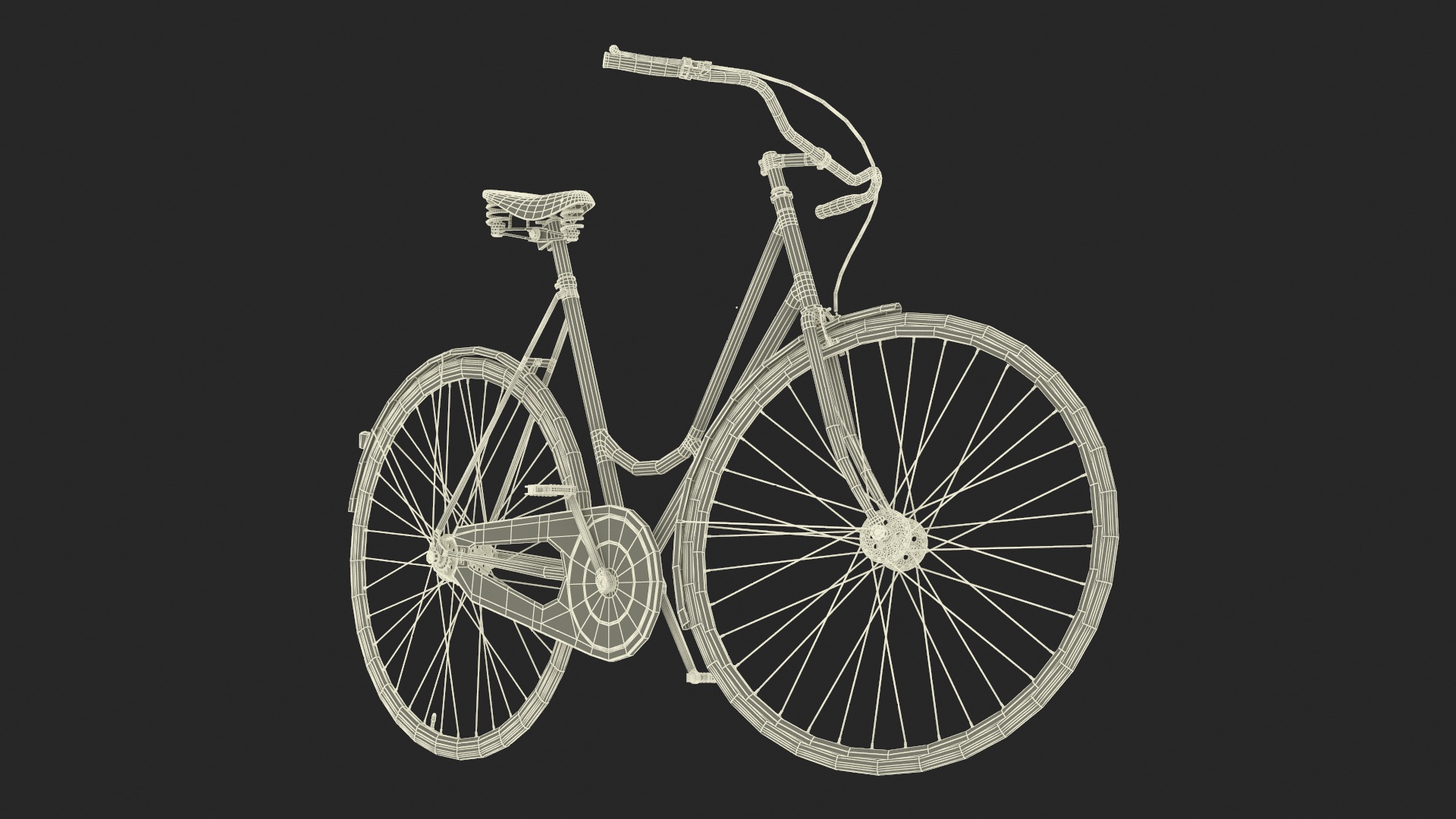 3D Classic City Bicycle Rigged for Cinema 4D
