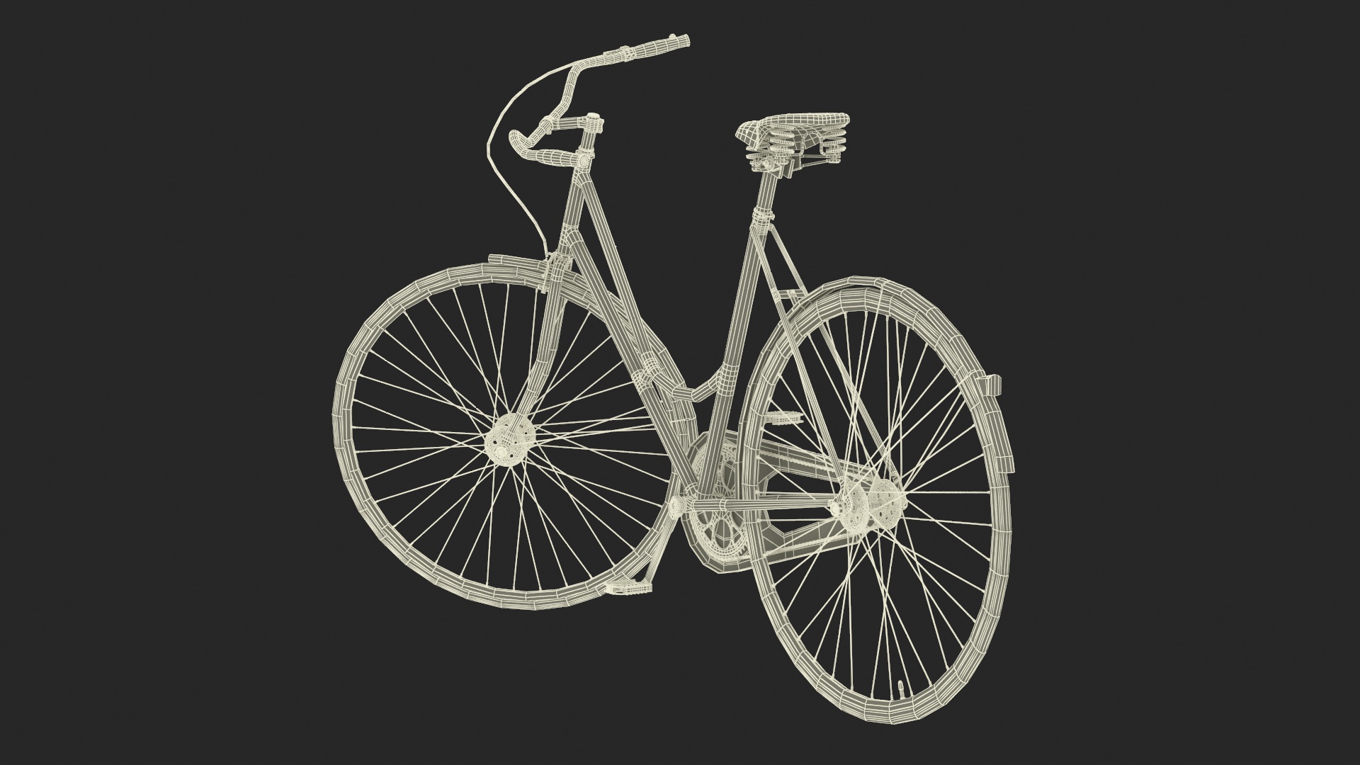 3D Classic City Bicycle Rigged for Cinema 4D