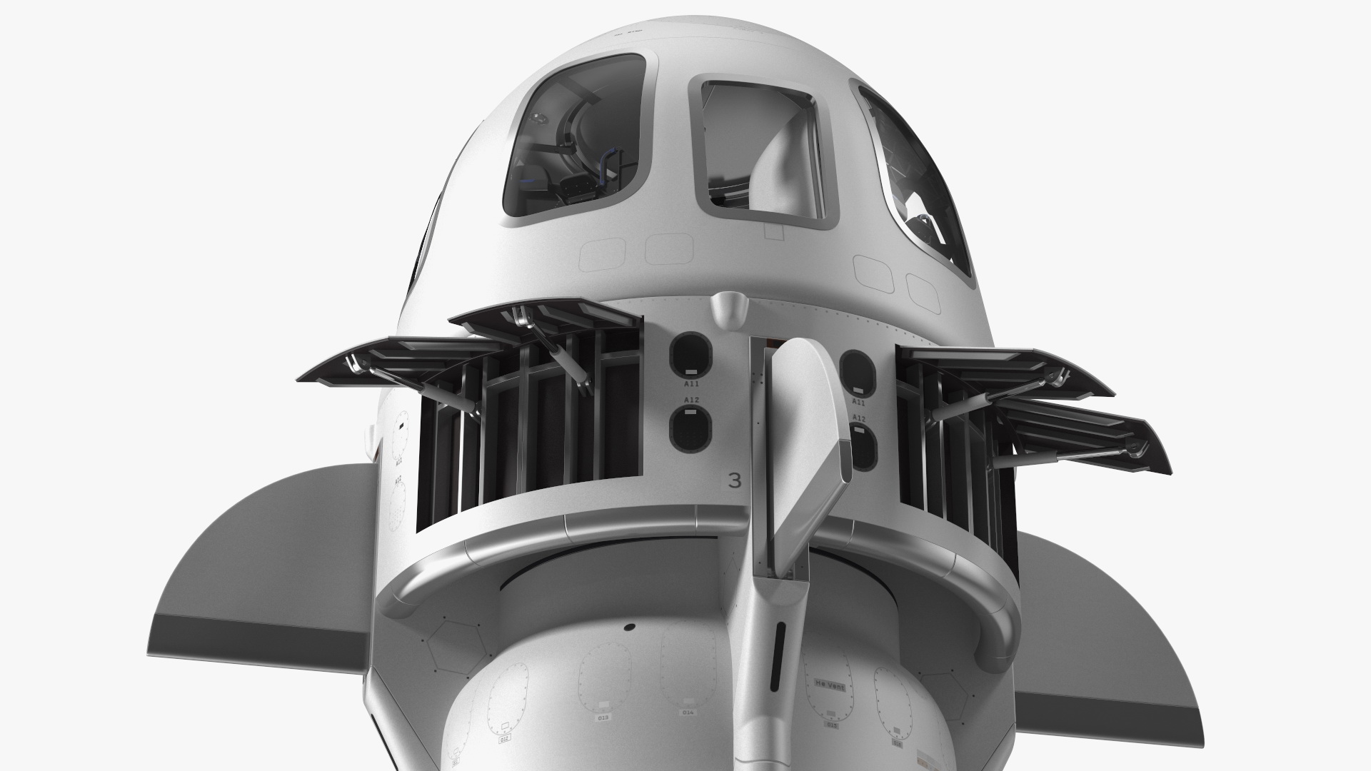 3D model Suborbital Launch Vehicle Rocket Booster with Crew Capsule Rigged