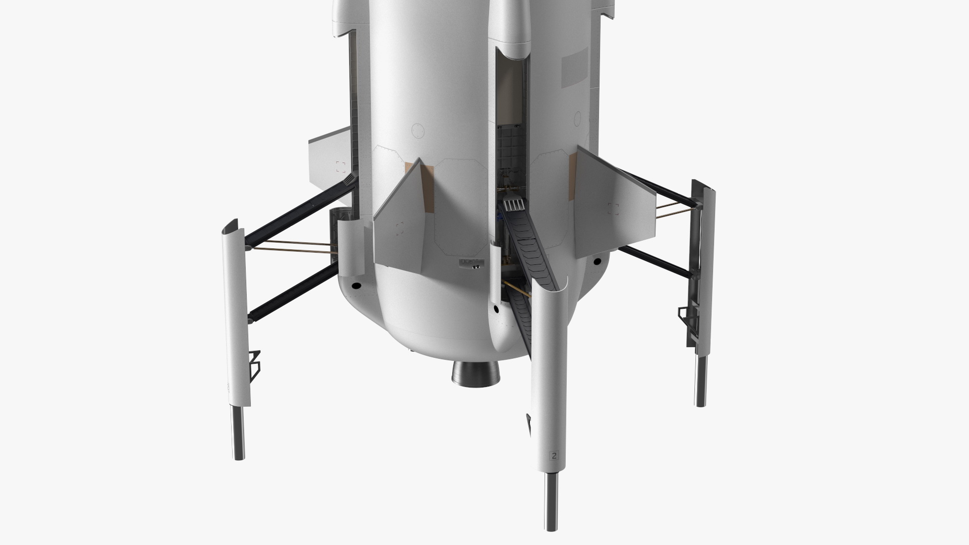 3D model Suborbital Launch Vehicle Rocket Booster with Crew Capsule Rigged