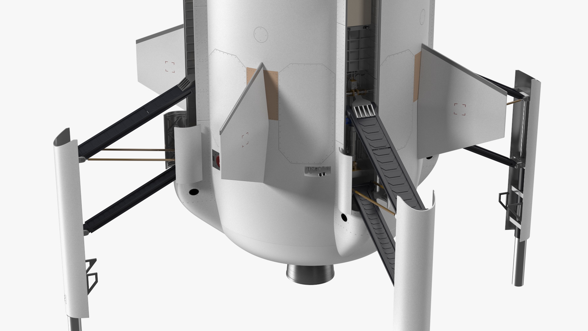 3D model Suborbital Launch Vehicle Rocket Booster with Crew Capsule Rigged