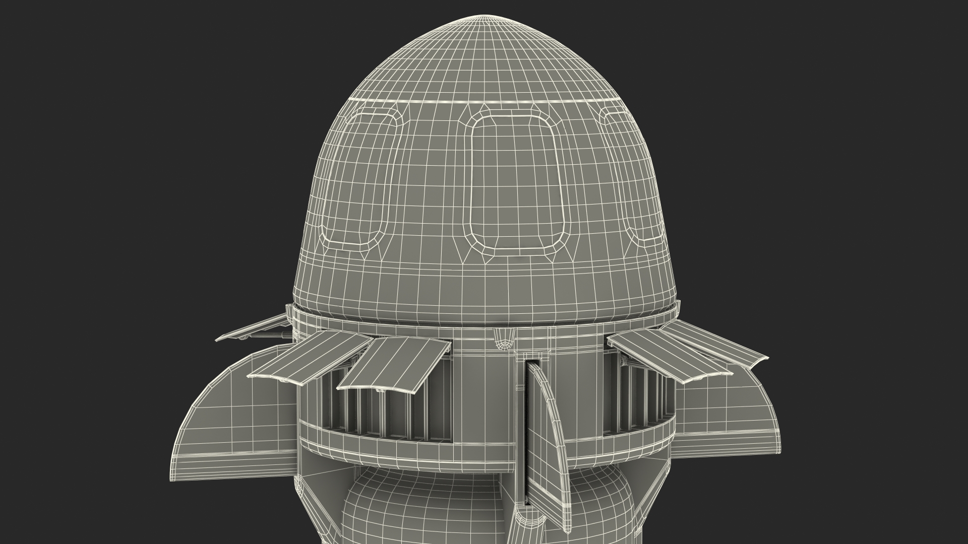 3D model Suborbital Launch Vehicle Rocket Booster with Crew Capsule Rigged