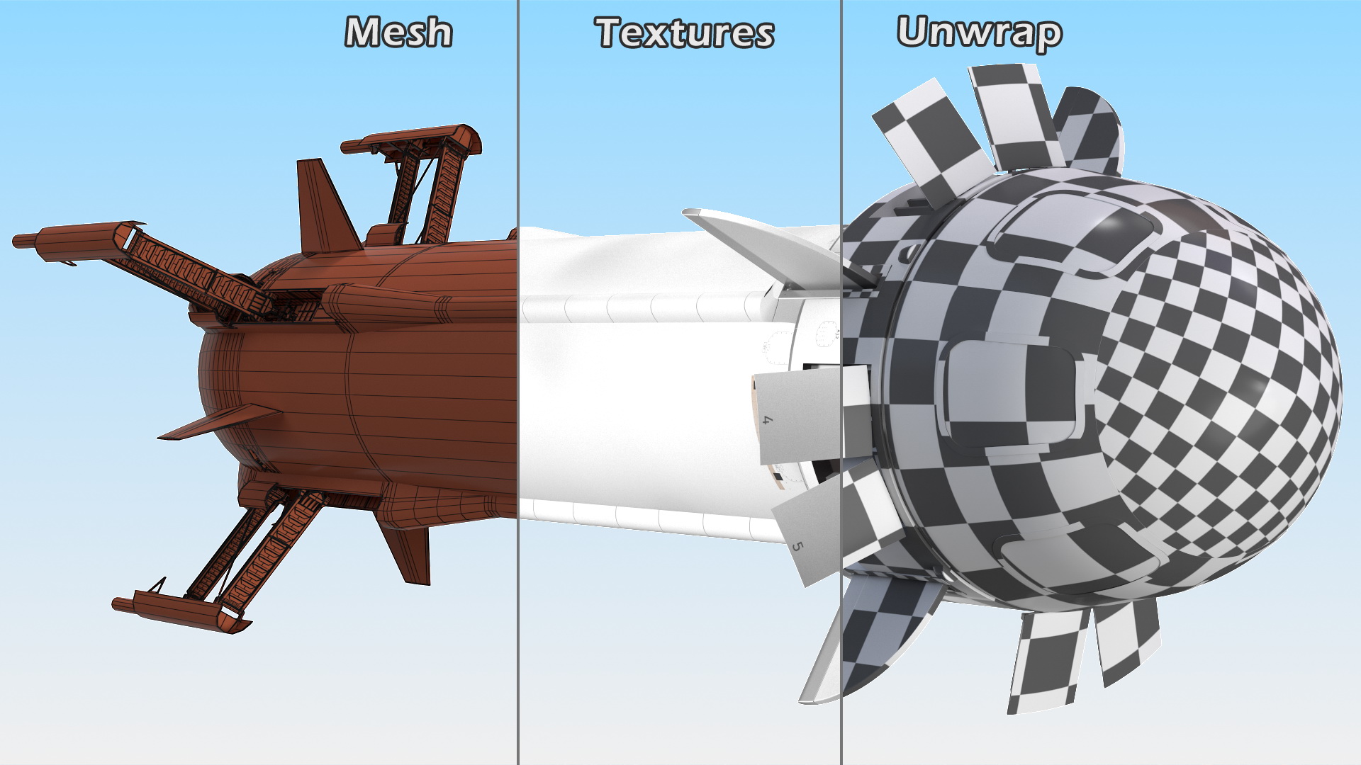 3D model Suborbital Launch Vehicle Rocket Booster with Crew Capsule Rigged