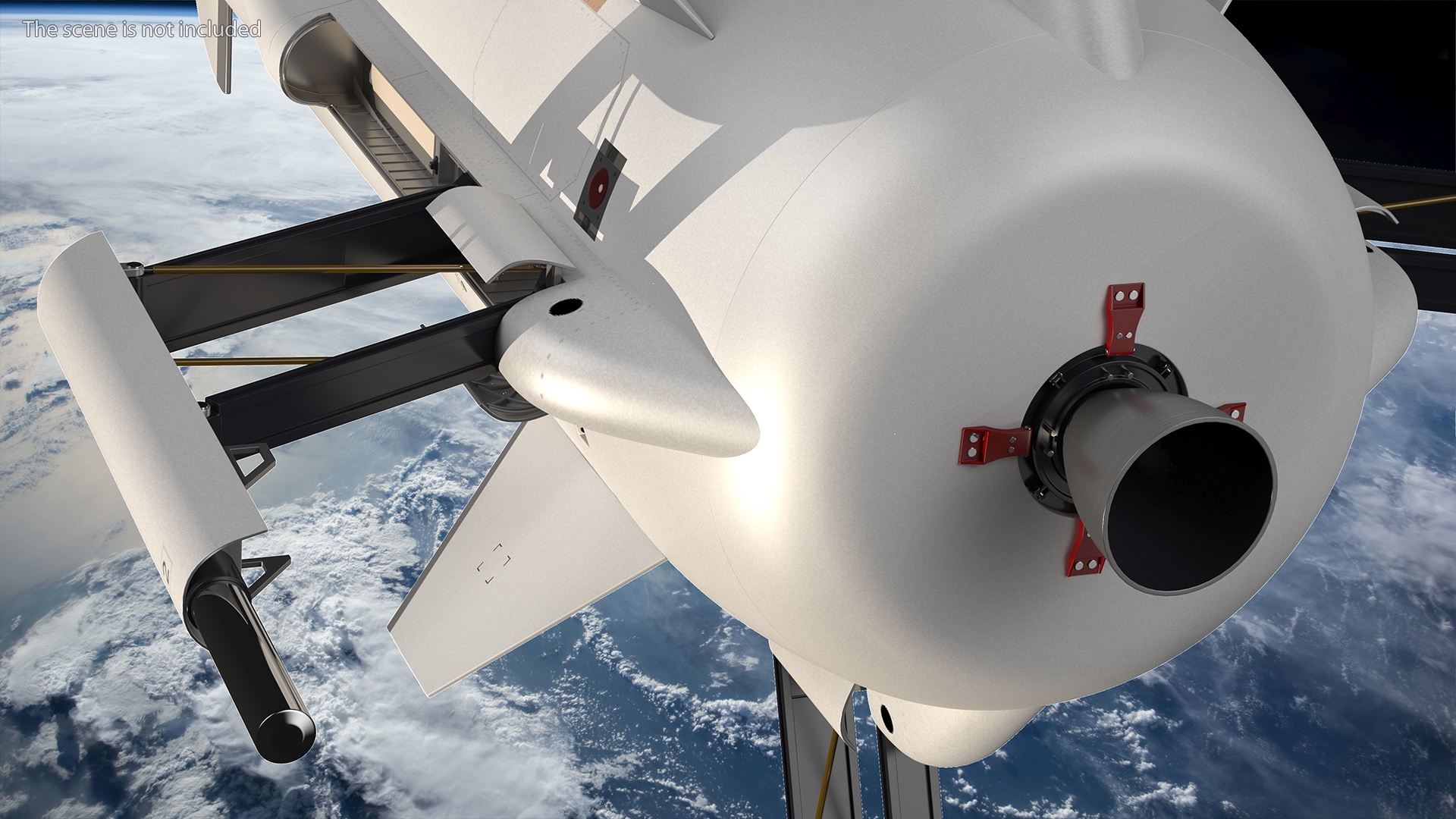 3D model Suborbital Launch Vehicle Rocket Booster with Crew Capsule Rigged