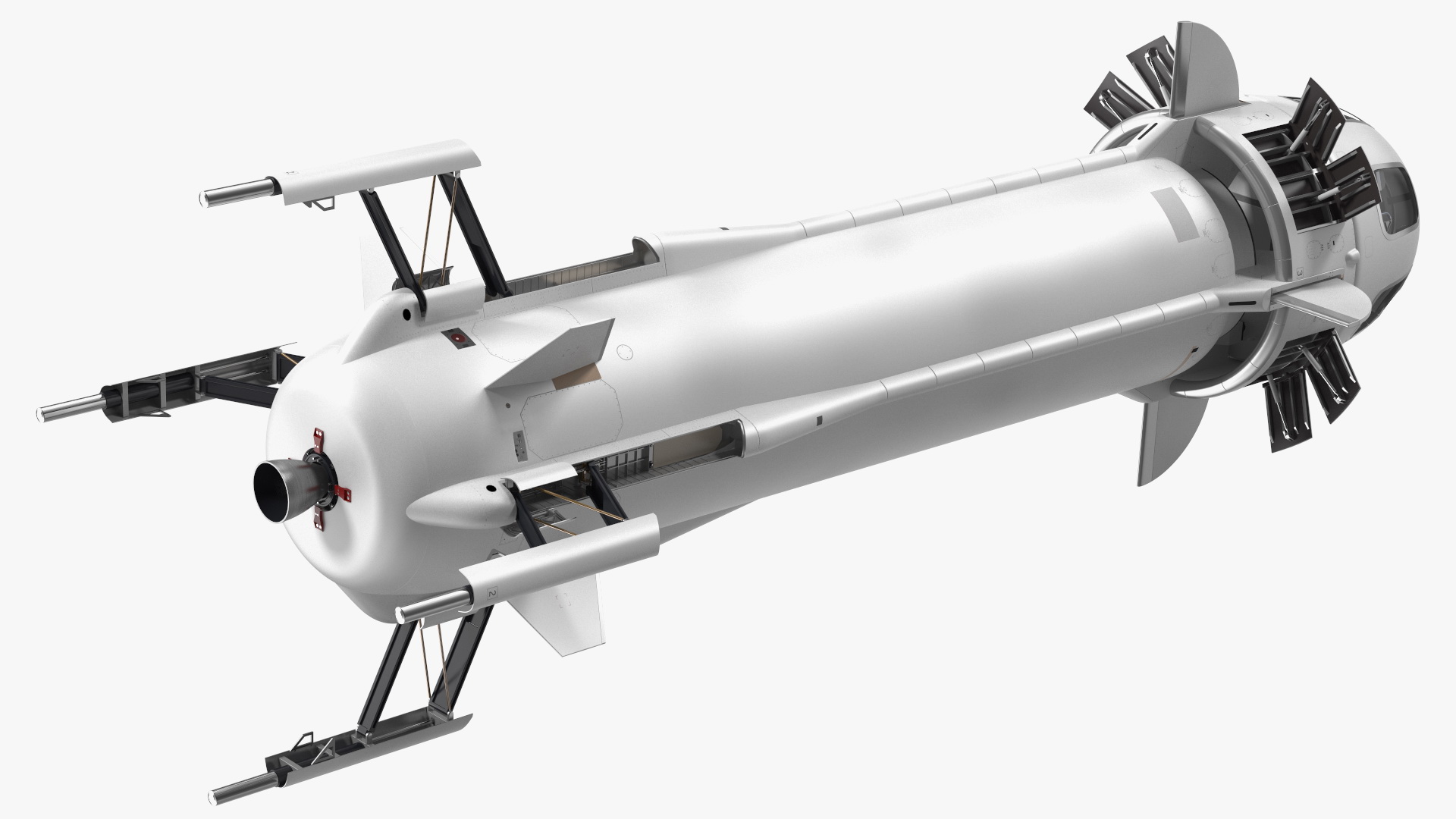 3D model Suborbital Launch Vehicle Rocket Booster with Crew Capsule Rigged