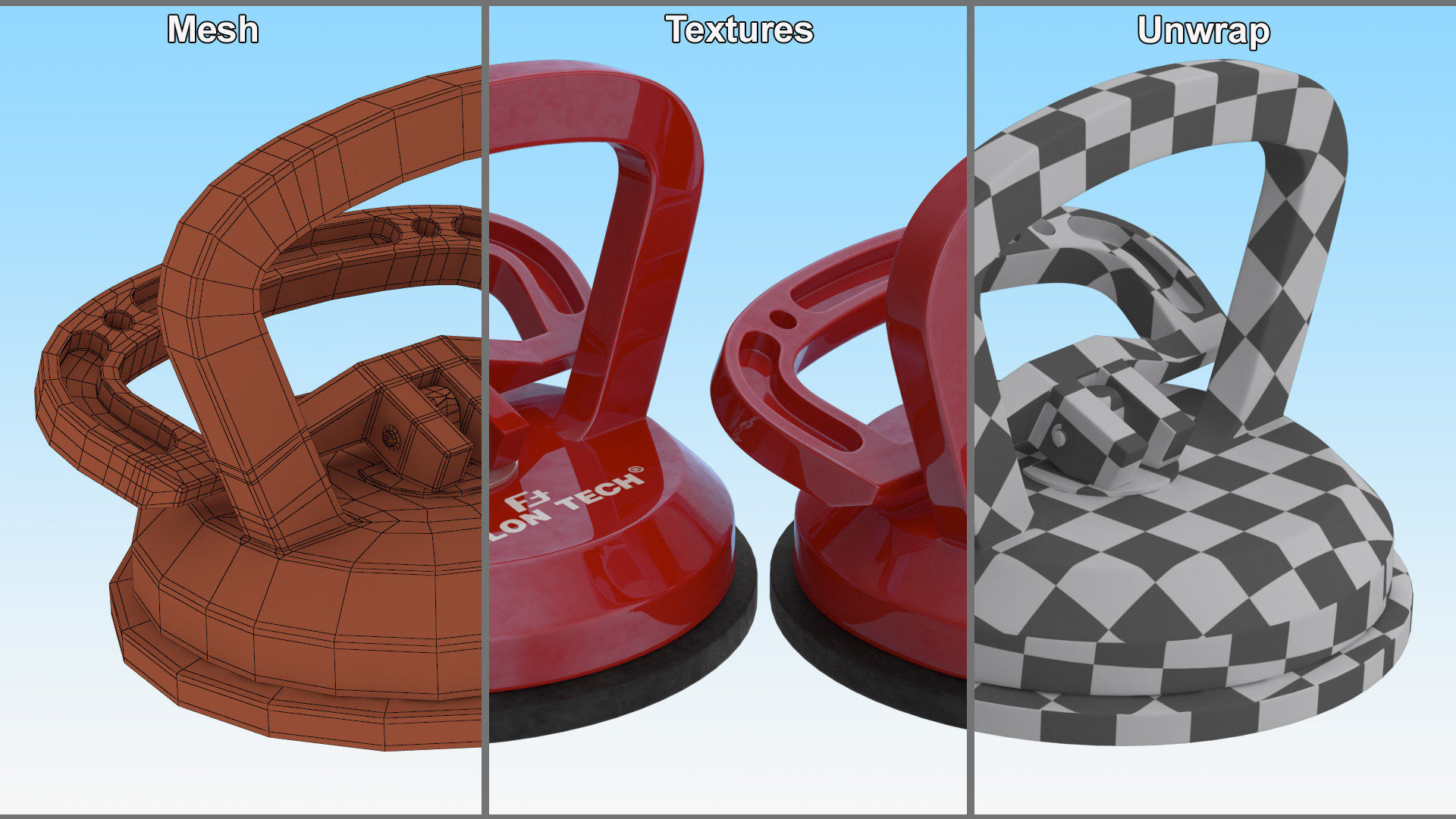 3D model Car Suction Dent Repair Puller Falon Tech Open Red