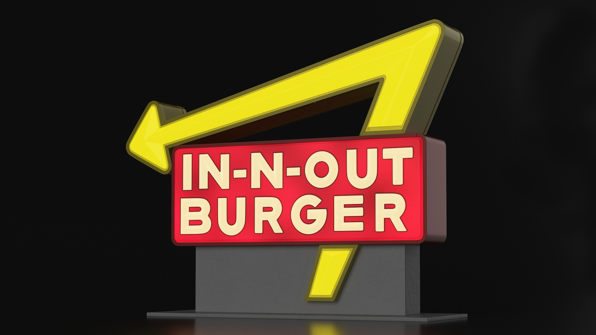 In N Out Burger Stand Light 3D