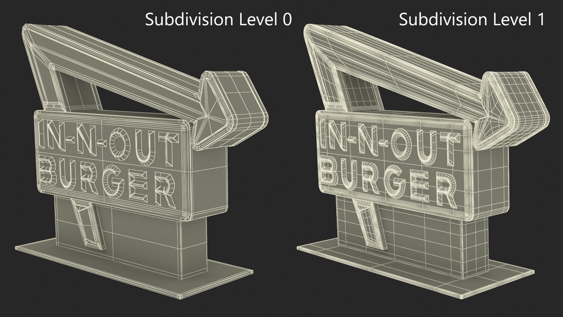 In N Out Burger Stand Light 3D