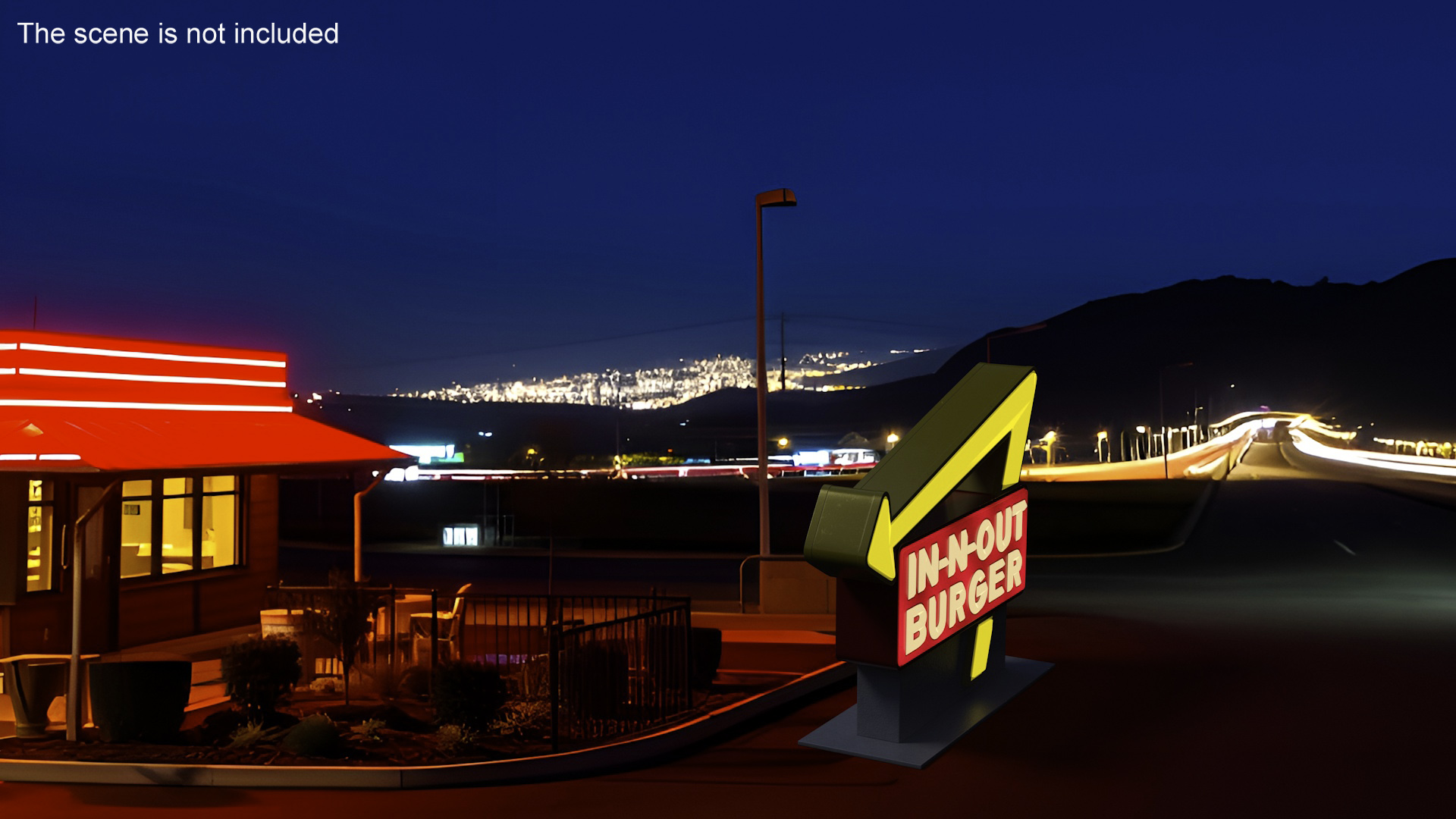 In N Out Burger Stand Light 3D