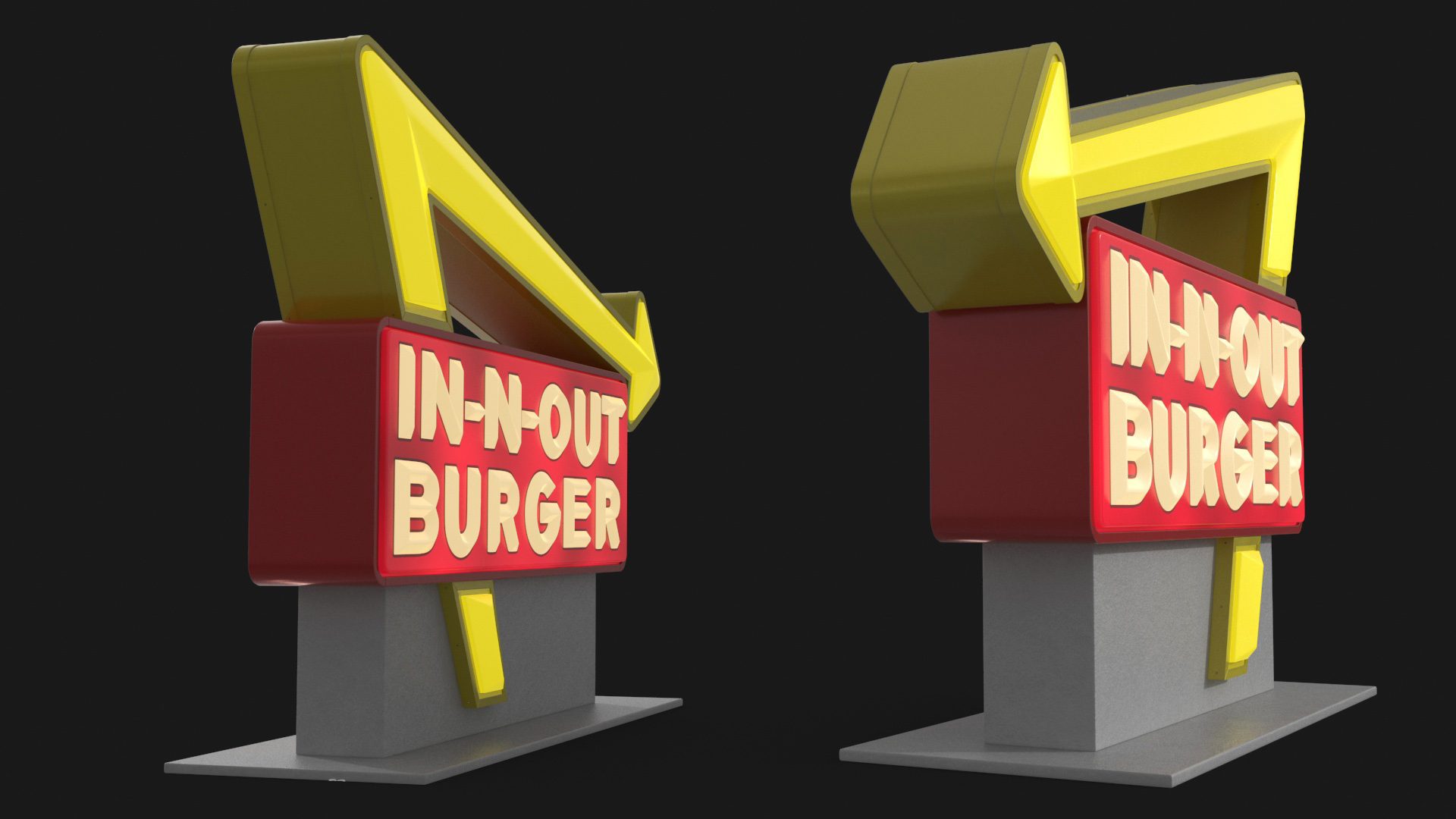In N Out Burger Stand Light 3D