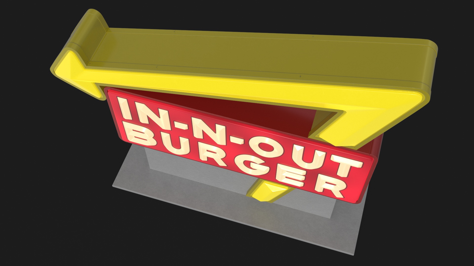 In N Out Burger Stand Light 3D
