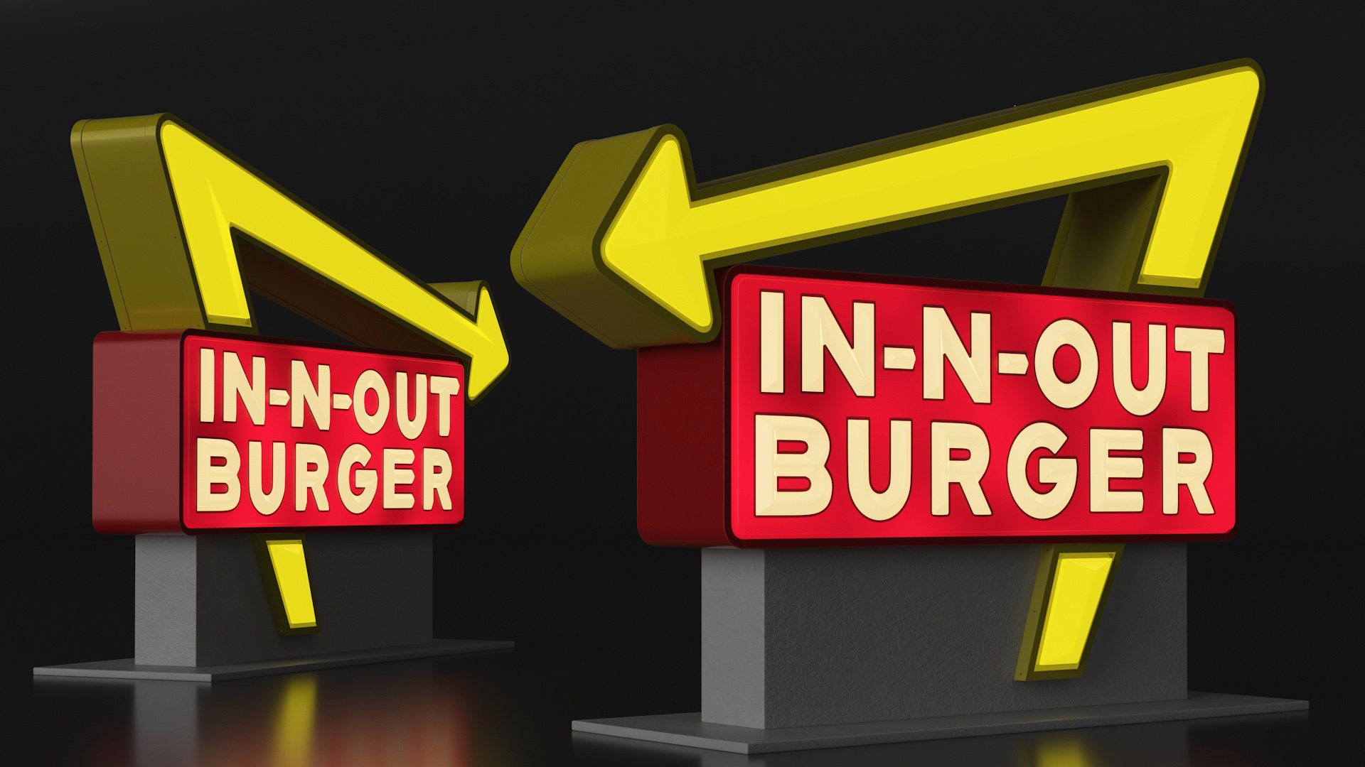 In N Out Burger Stand Light 3D