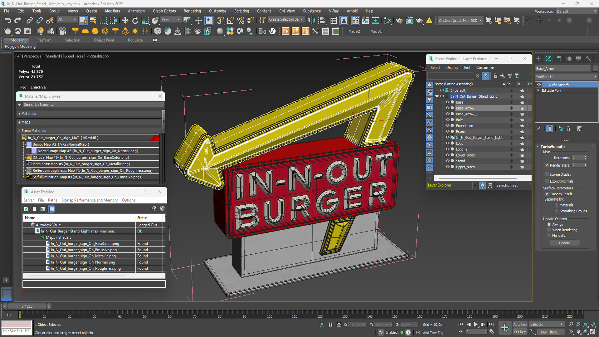 In N Out Burger Stand Light 3D