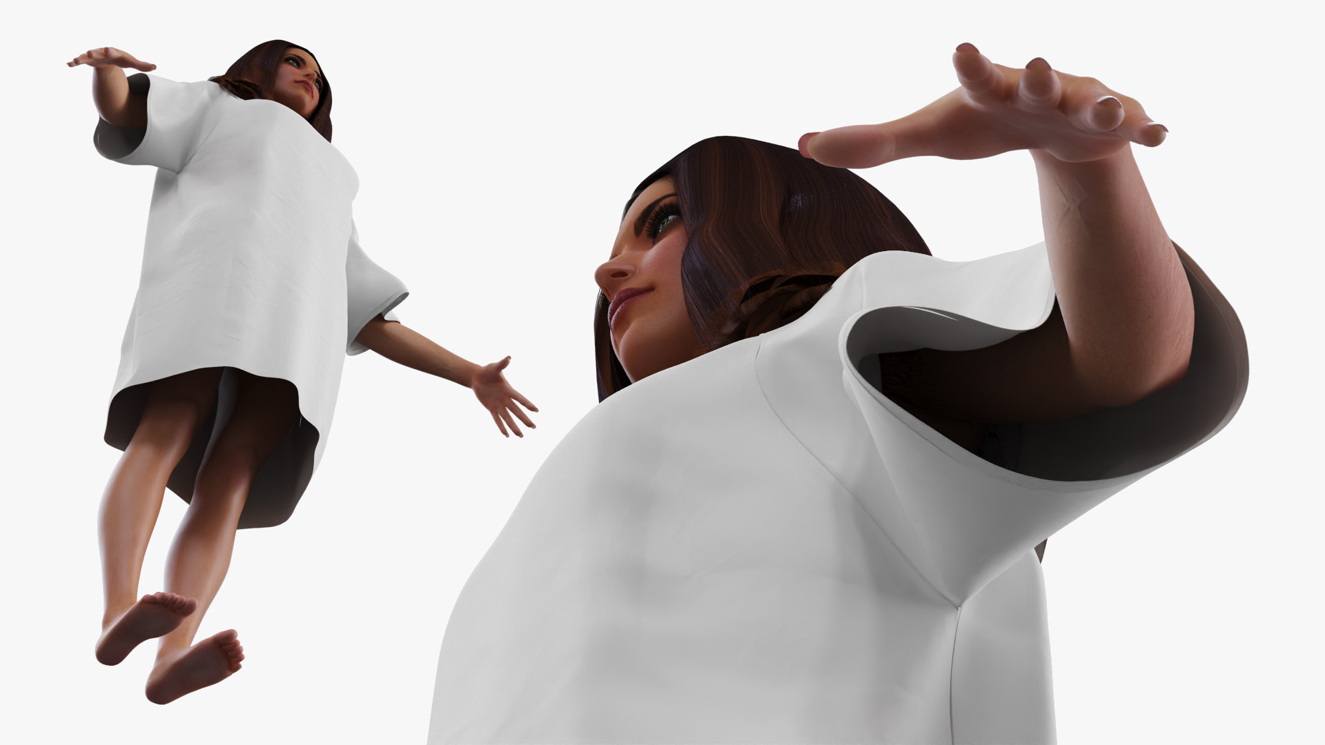 Patient Gown on Young Woman - view 5