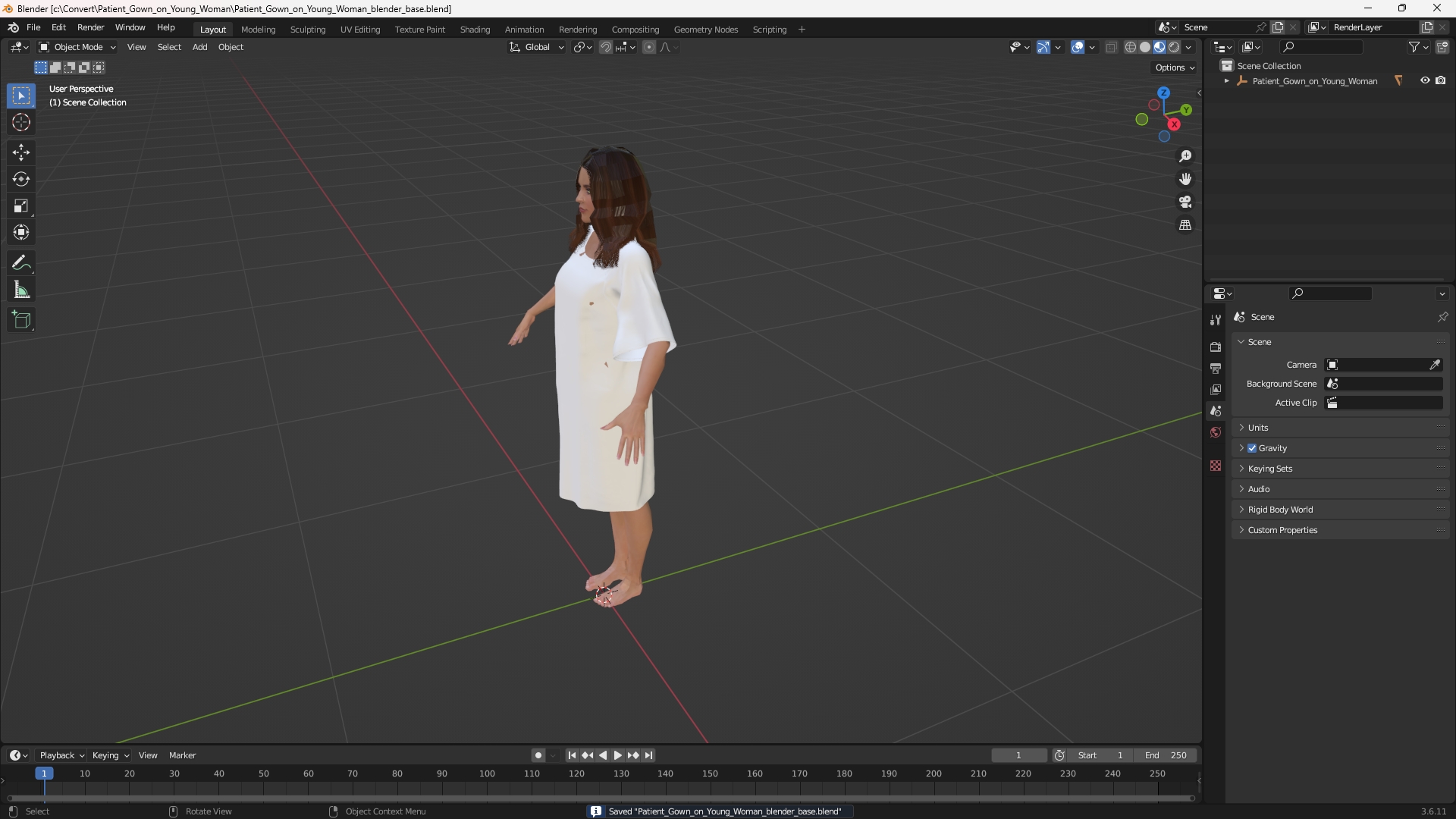 Patient Gown on Young Woman - view 10