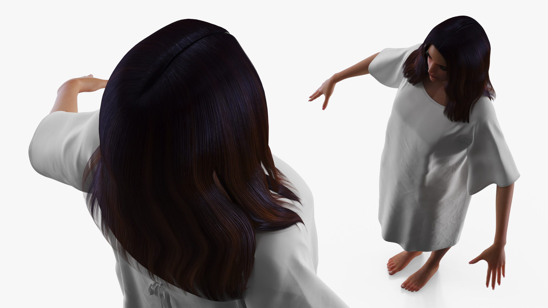 Patient Gown on Young Woman - view 4