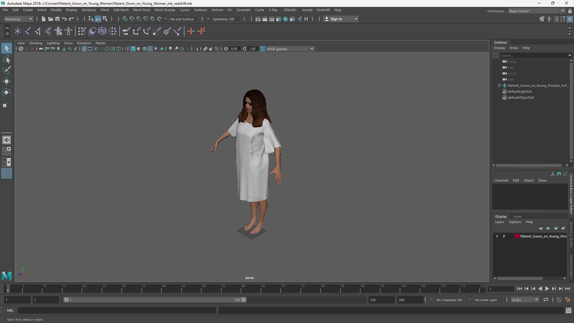 Patient Gown on Young Woman - view 11