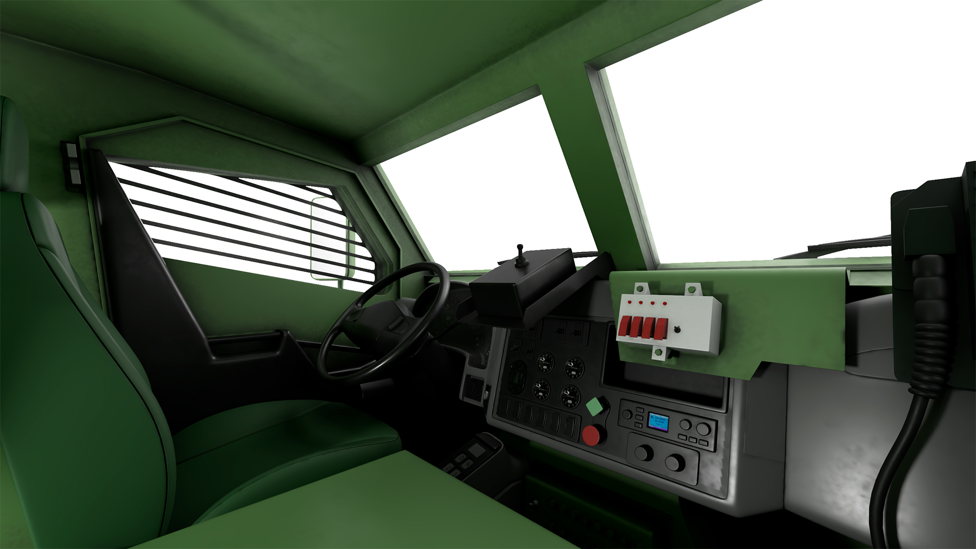 Armored Fighting Vehicle Green Rigged 3D
