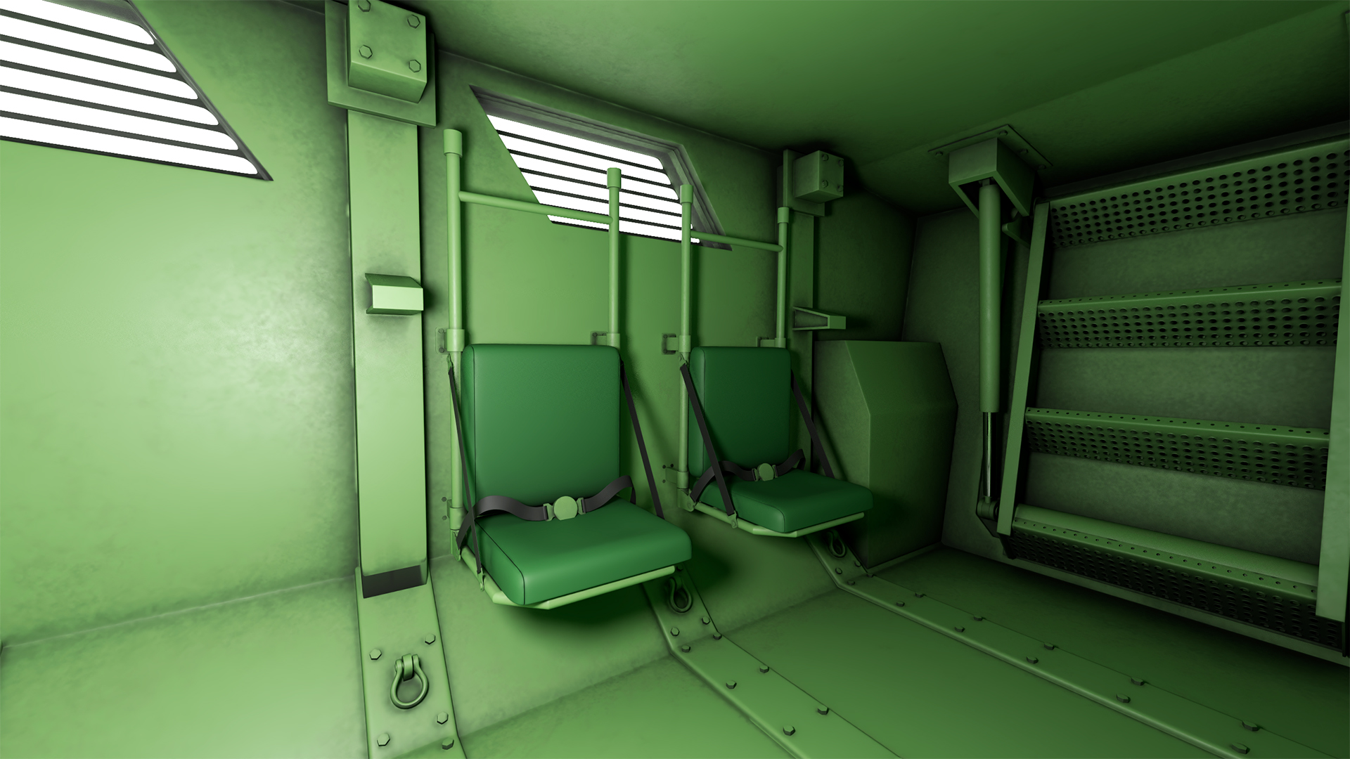 Armored Fighting Vehicle Green Rigged 3D