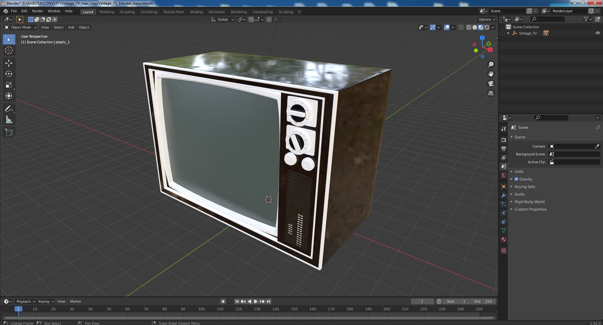 3D model Vintage TV