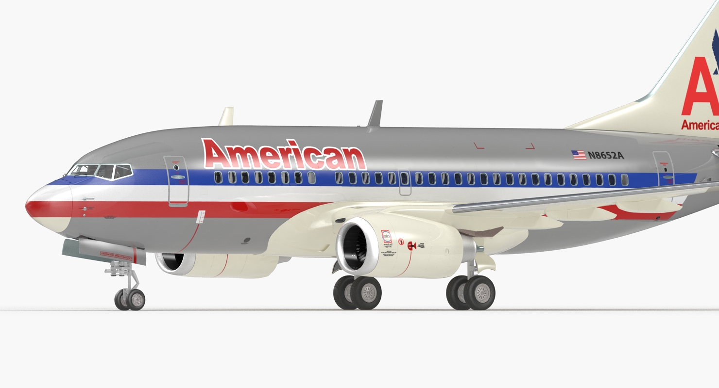 3D Boeing 737 600 with Interior American Airlines Rigged model