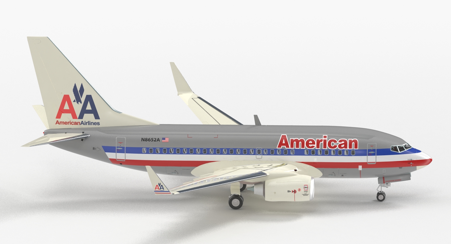 3D Boeing 737 600 with Interior American Airlines Rigged model