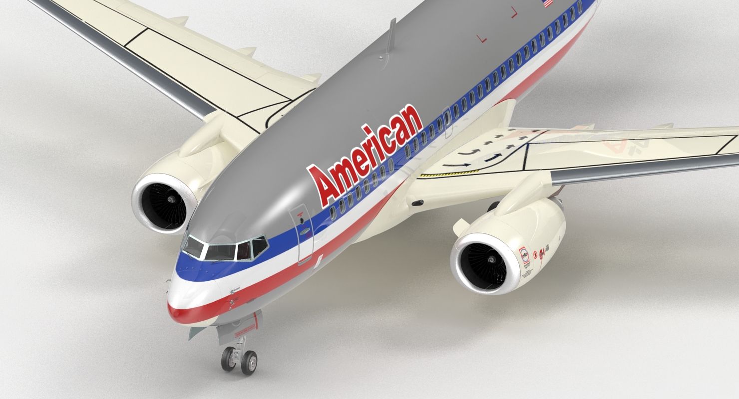 3D Boeing 737 600 with Interior American Airlines Rigged model