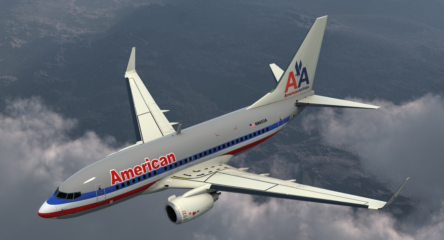 3D Boeing 737 600 with Interior American Airlines Rigged model