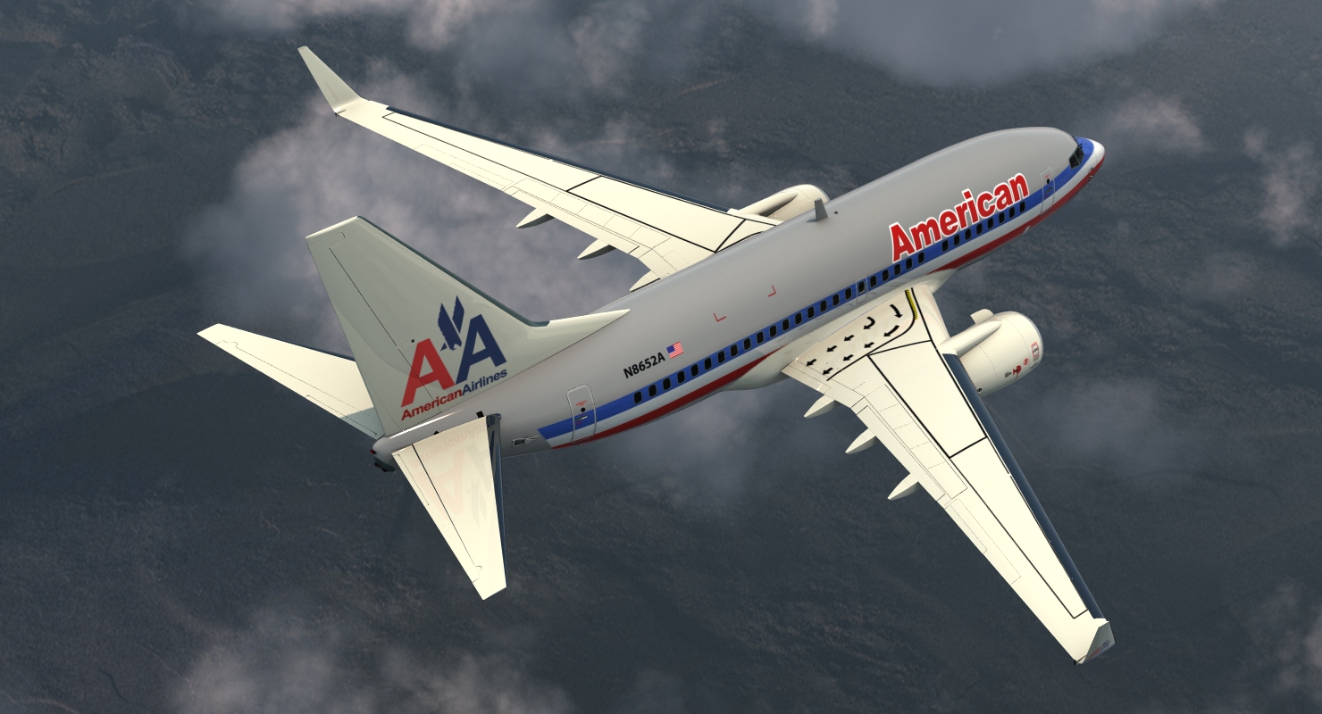 3D Boeing 737 600 with Interior American Airlines Rigged model
