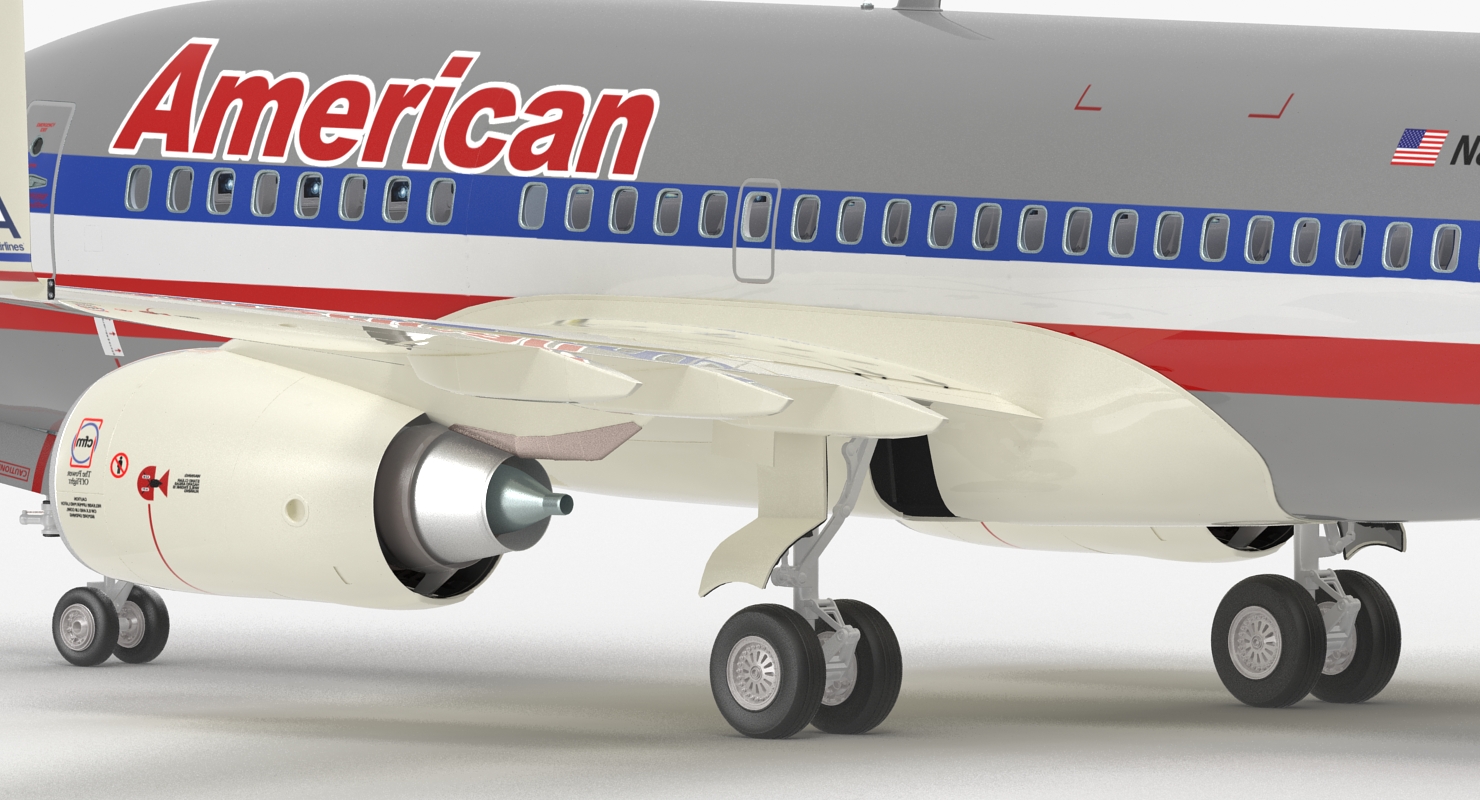 3D Boeing 737 600 with Interior American Airlines Rigged model