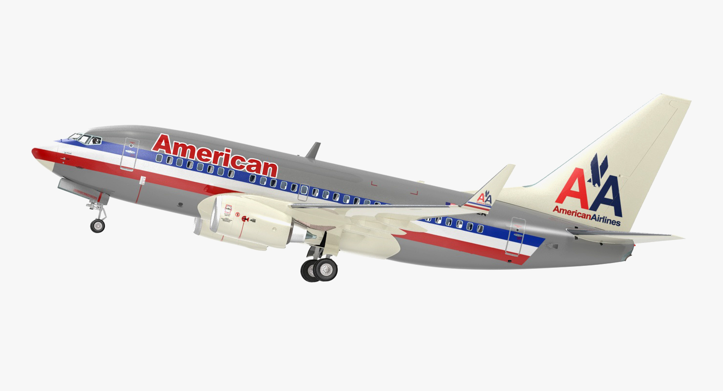 3D Boeing 737 600 with Interior American Airlines Rigged model