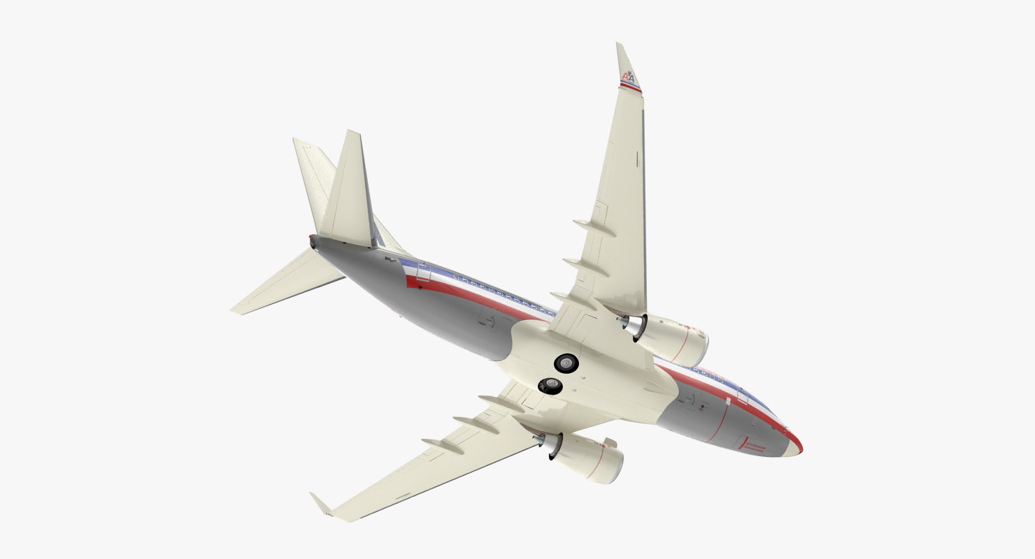 3D Boeing 737 600 with Interior American Airlines Rigged model