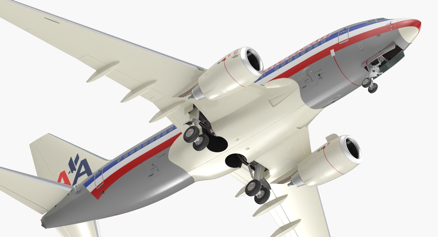 3D Boeing 737 600 with Interior American Airlines Rigged model