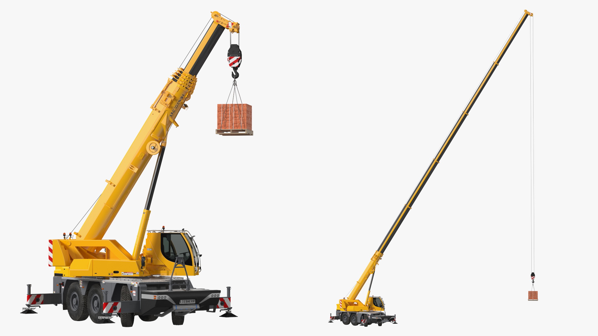 3D model Mobile Crane Liebherr with Bricks Rigged