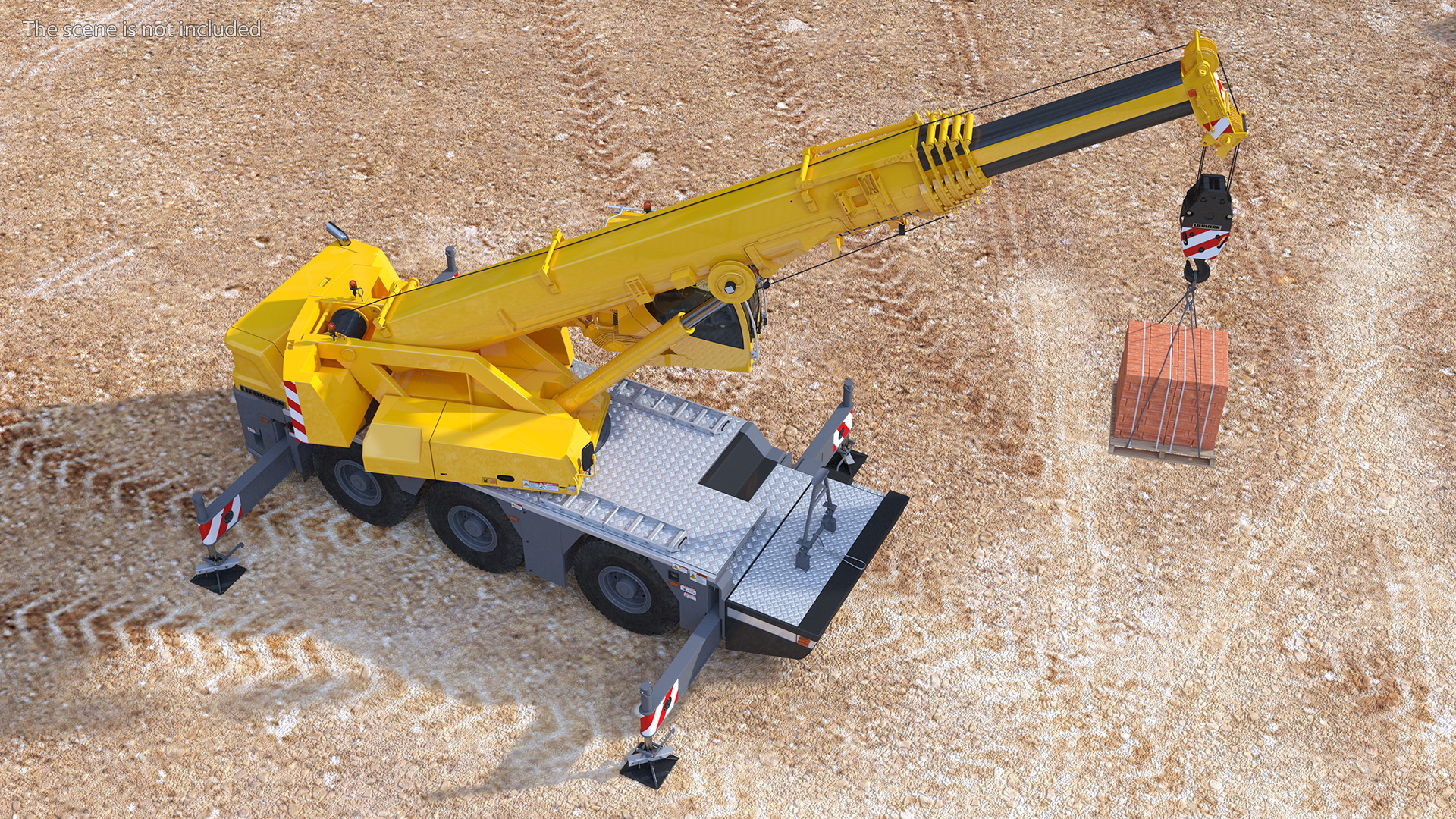 3D model Mobile Crane Liebherr with Bricks Rigged